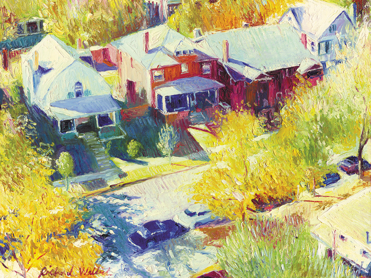 Downing Street handcrafted art work on canvas or framed canvas prints by Richard Wallich