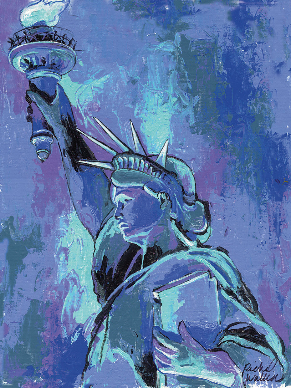 Statue Of Liberty 2 handcrafted art work on canvas or framed canvas prints by Richard Wallich