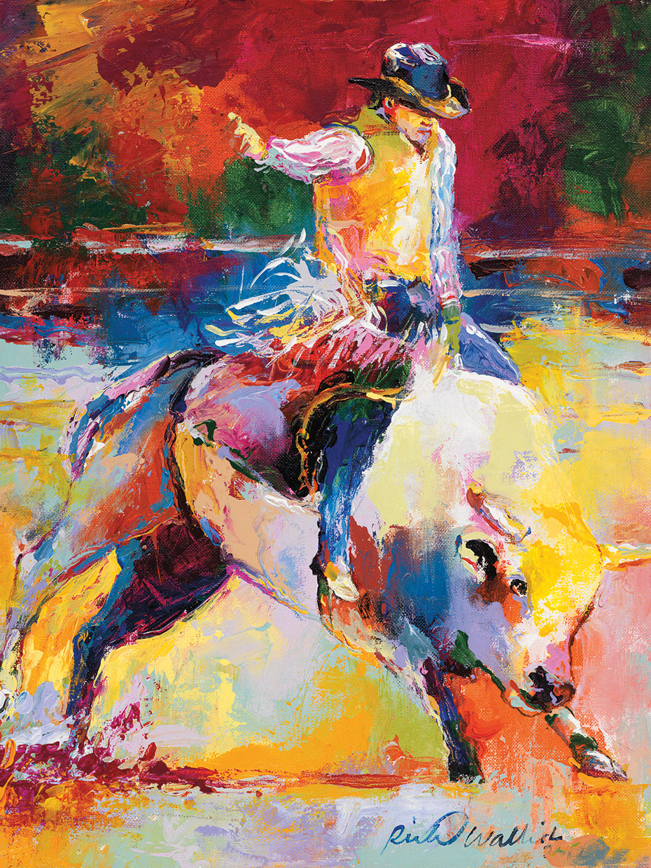 Rodeo handcrafted art work on canvas or framed canvas prints by Richard Wallich