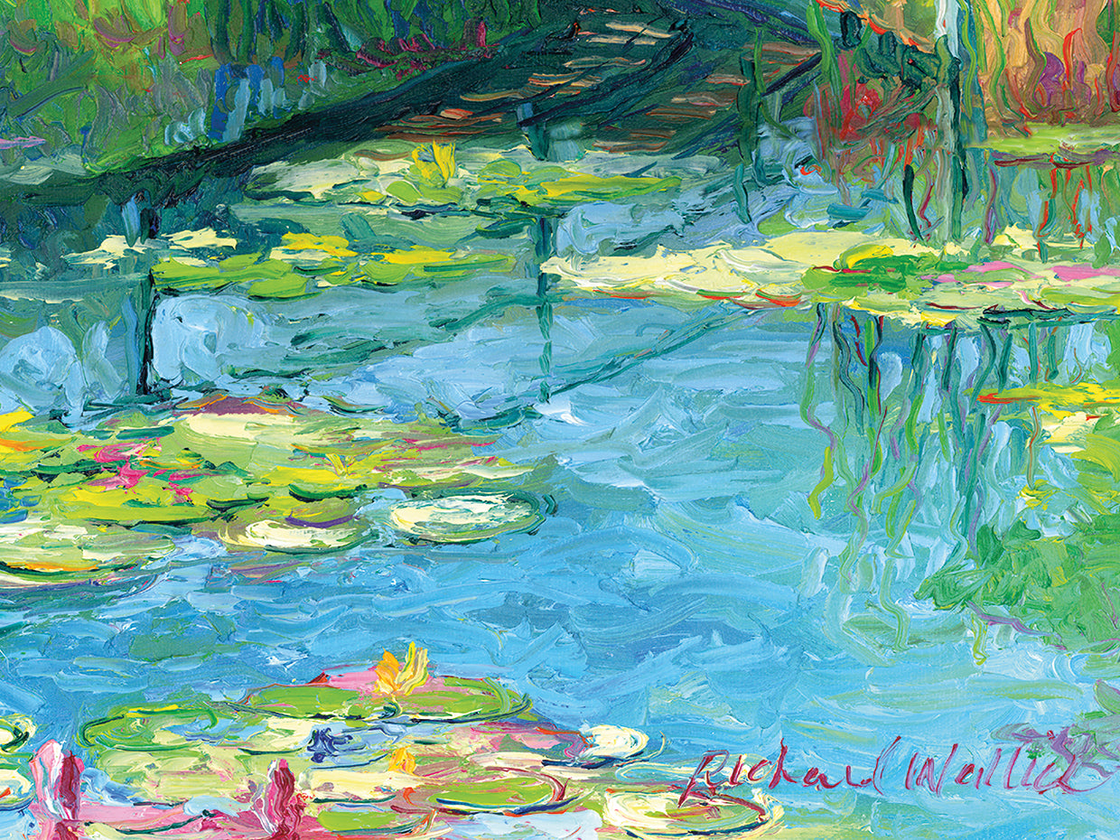 Lilies 6 handcrafted art work on canvas or framed canvas prints by Richard Wallich