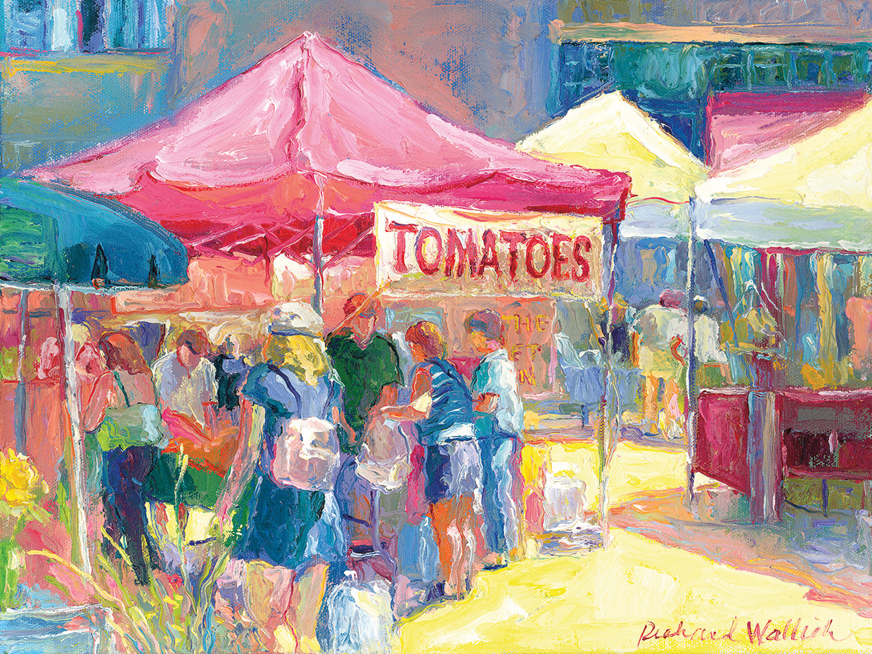 Tomatoes handcrafted art work on canvas or framed canvas prints by Richard Wallich