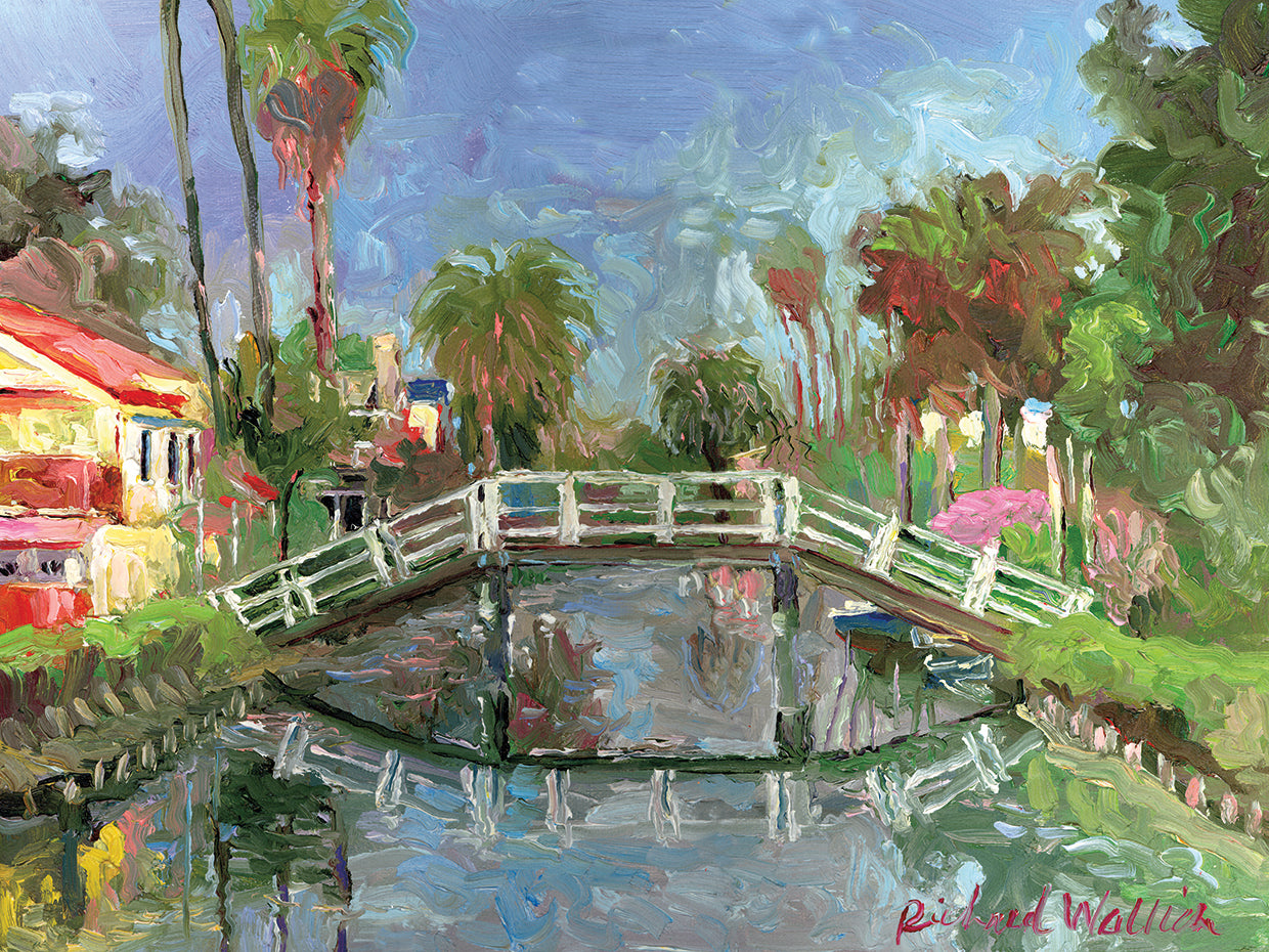 Venice CA handcrafted art work on canvas or framed canvas prints by Richard Wallich