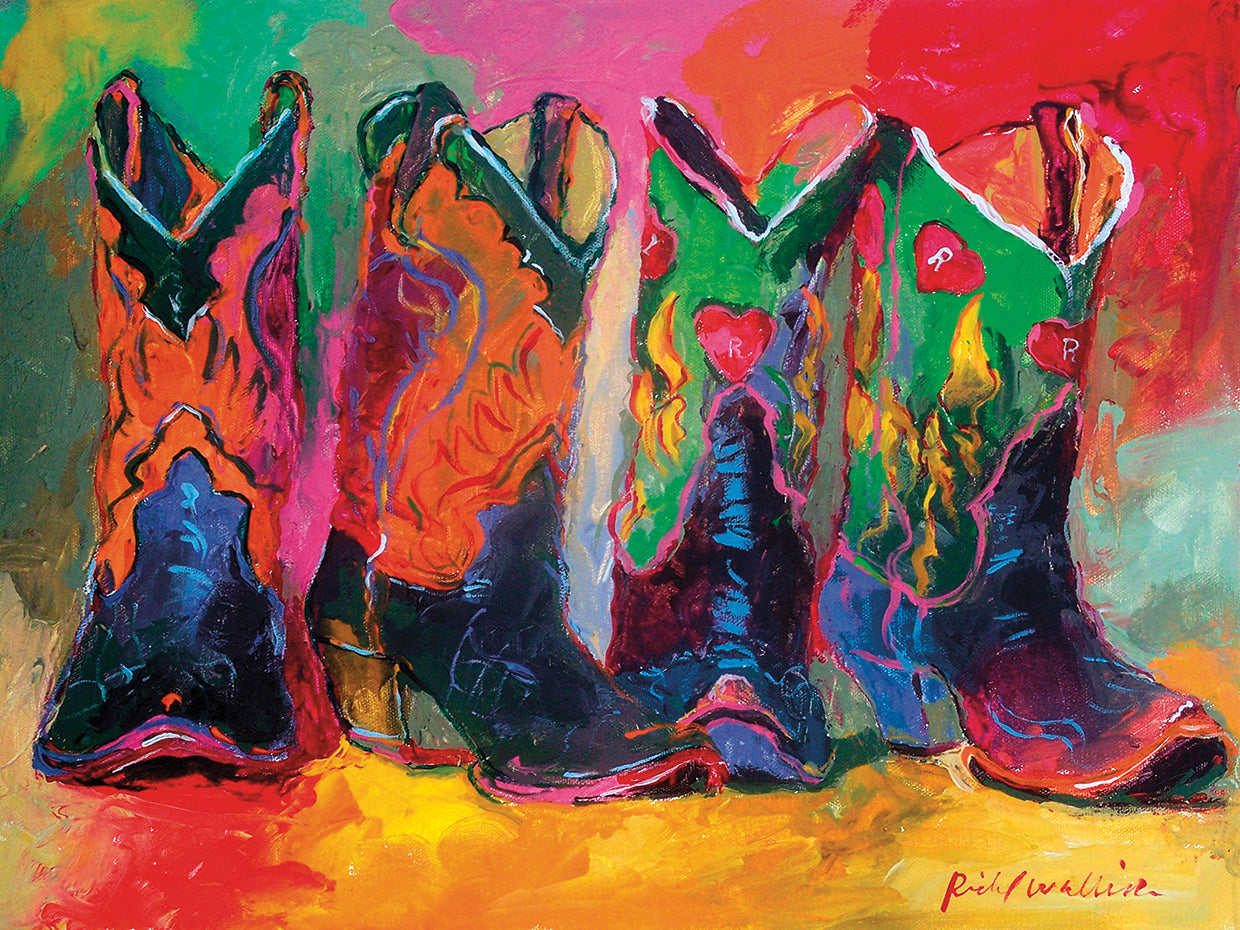 Boots 1 handcrafted art work on canvas or framed canvas prints by Richard Wallich