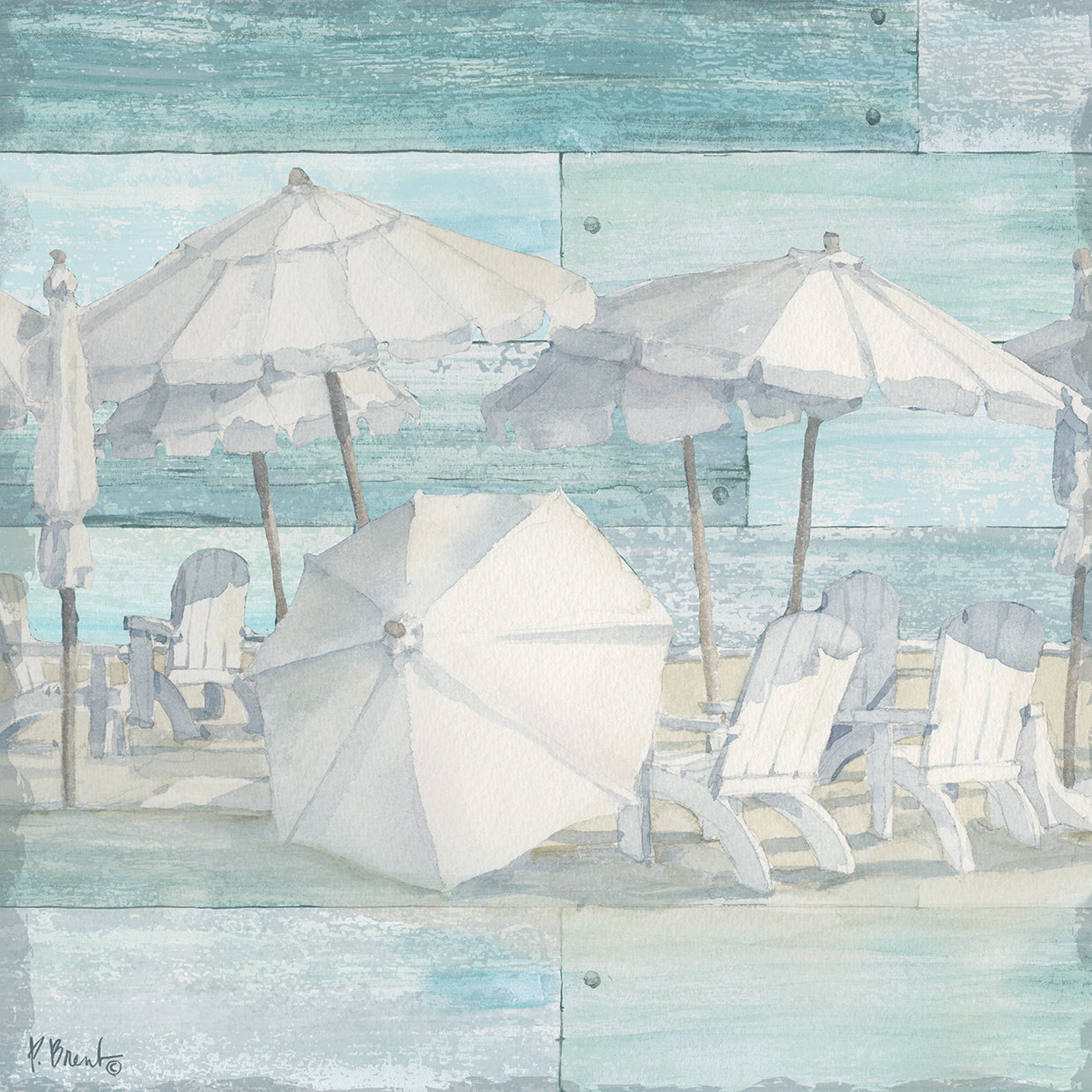 Linen Beach I by Paul Brent - top quality wall art work on large canvas & framed canvas prints