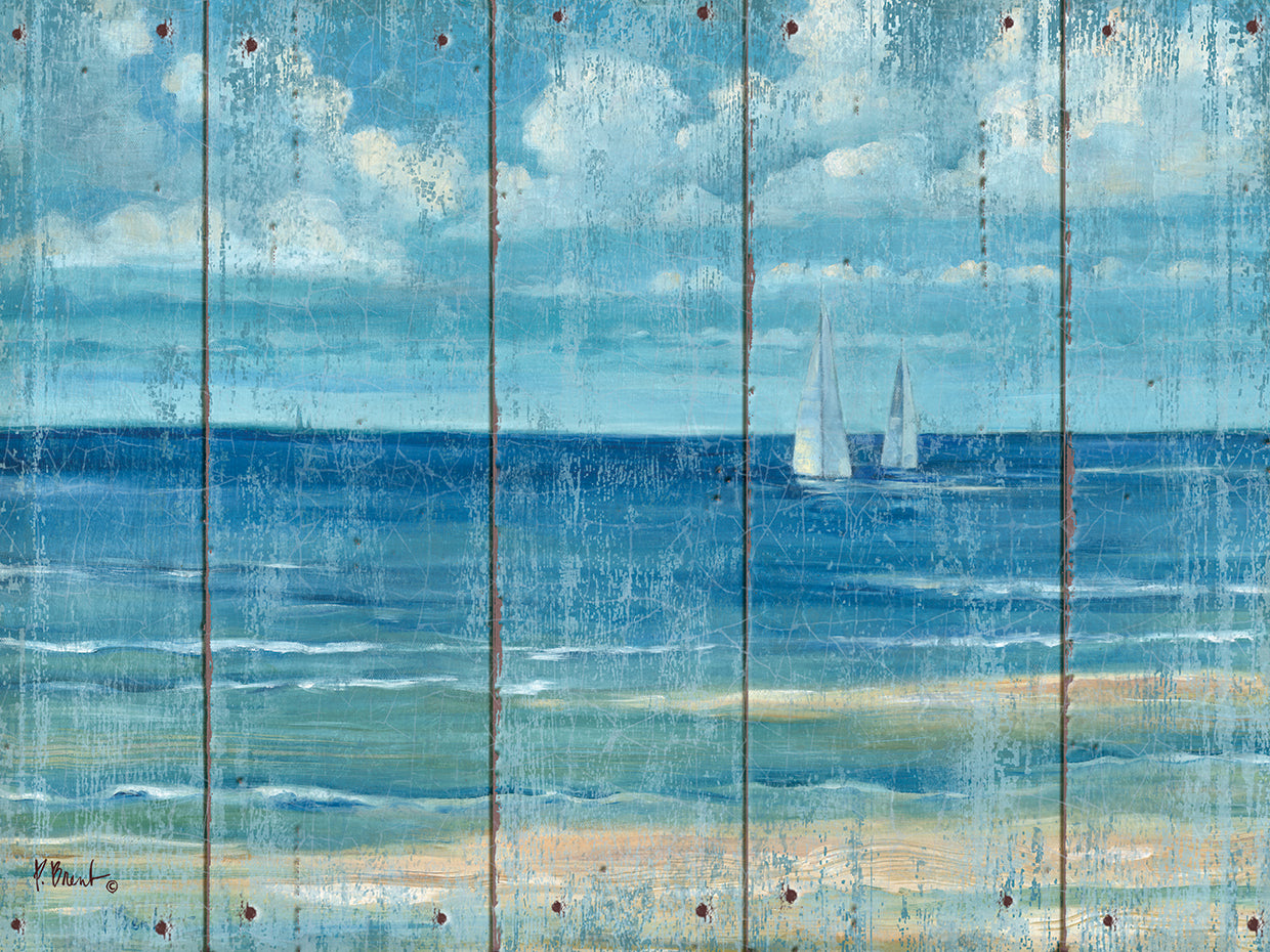 Summerset Sailboats - Distressed by Paul Brent - handcrafted wall art work on large canvas & framed canvas prints, made to order