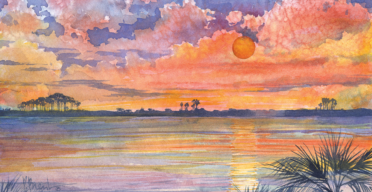 Tyndall Sunset by Paul Brent - museum quality wall art work on large canvas & framed canvas prints