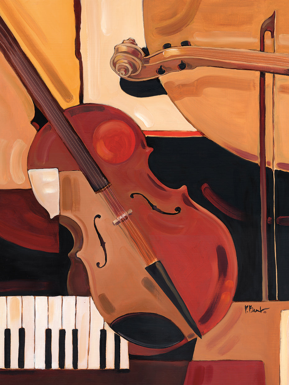 Abstract Violin by Paul Brent - handcrafted wall art work on large canvas & framed canvas prints, made to order