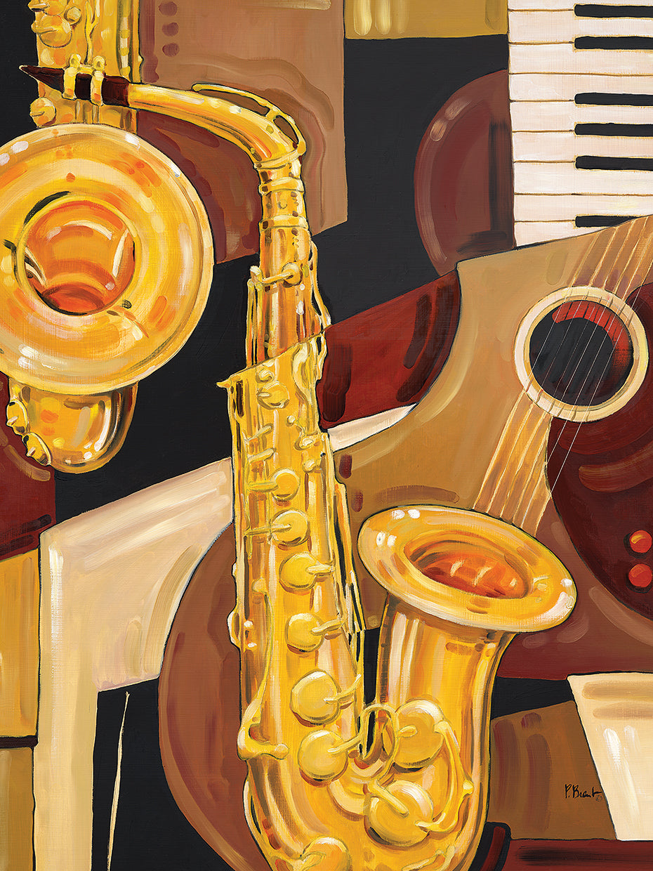 Abstract Sax by Paul Brent - best quality handcrafted wall art work on large canvas & framed canvas prints