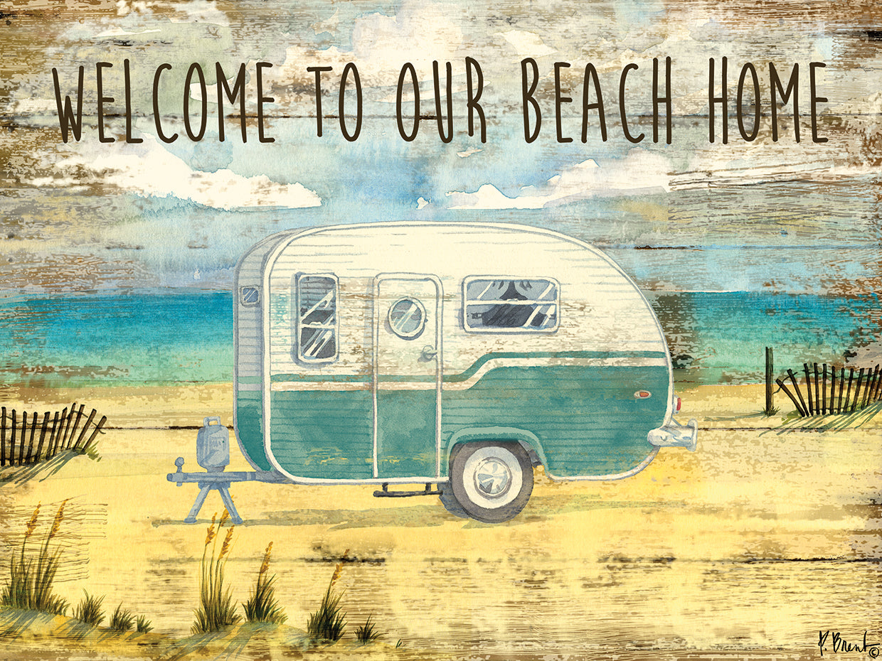 Beach Camping by Paul Brent - highest quality handcrafted wall art work on large canvas & framed canvas prints