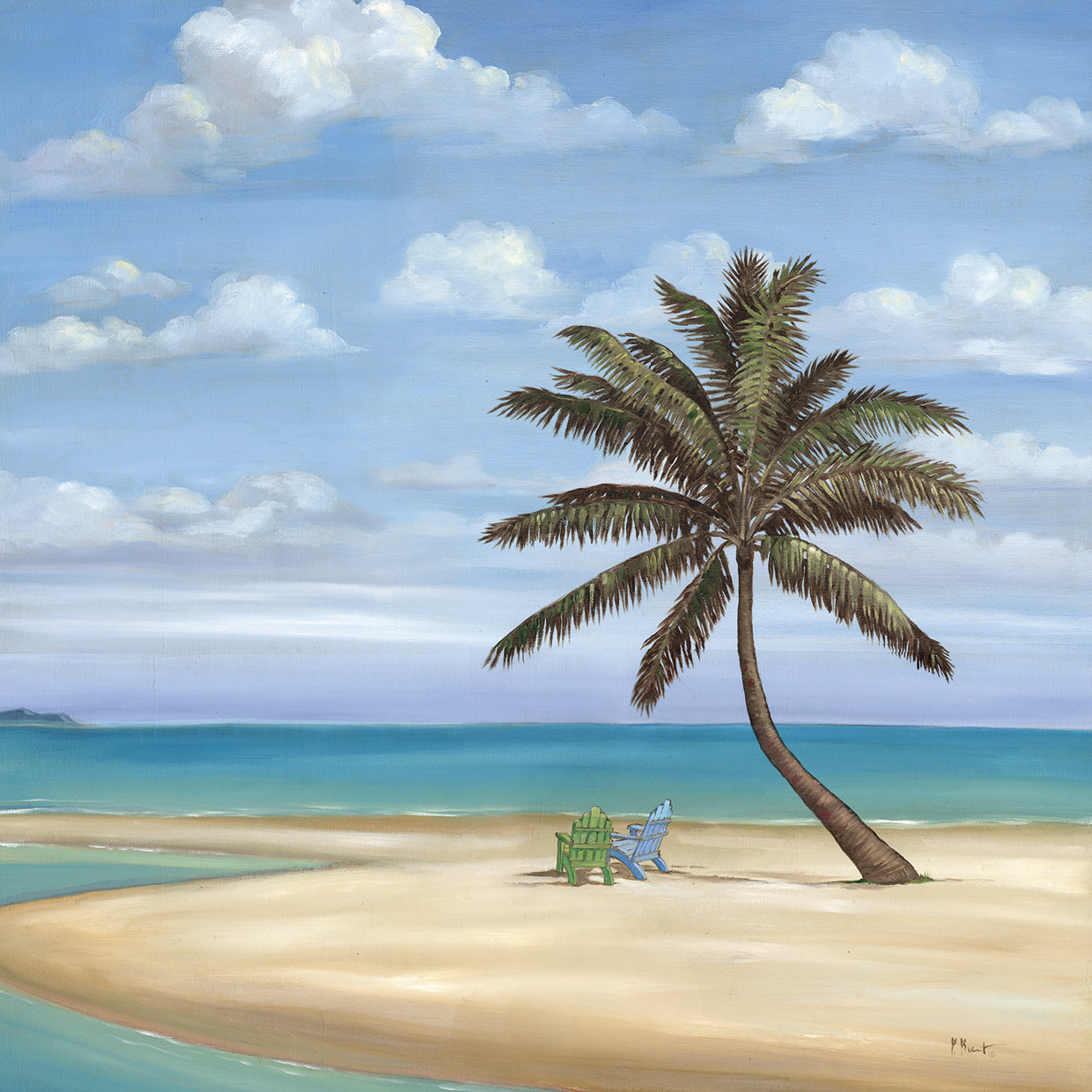 Inlet Palm II by Paul Brent - top quality wall art work on large canvas & framed canvas prints