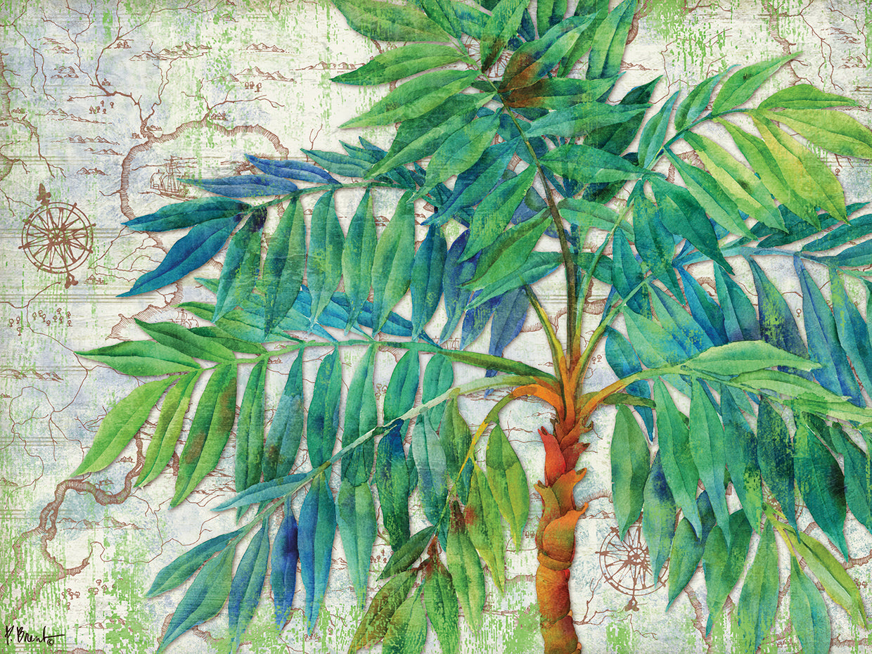 Aqueous Palm Horizontal I by Paul Brent - lowest price wall art work on large canvas & framed canvas prints