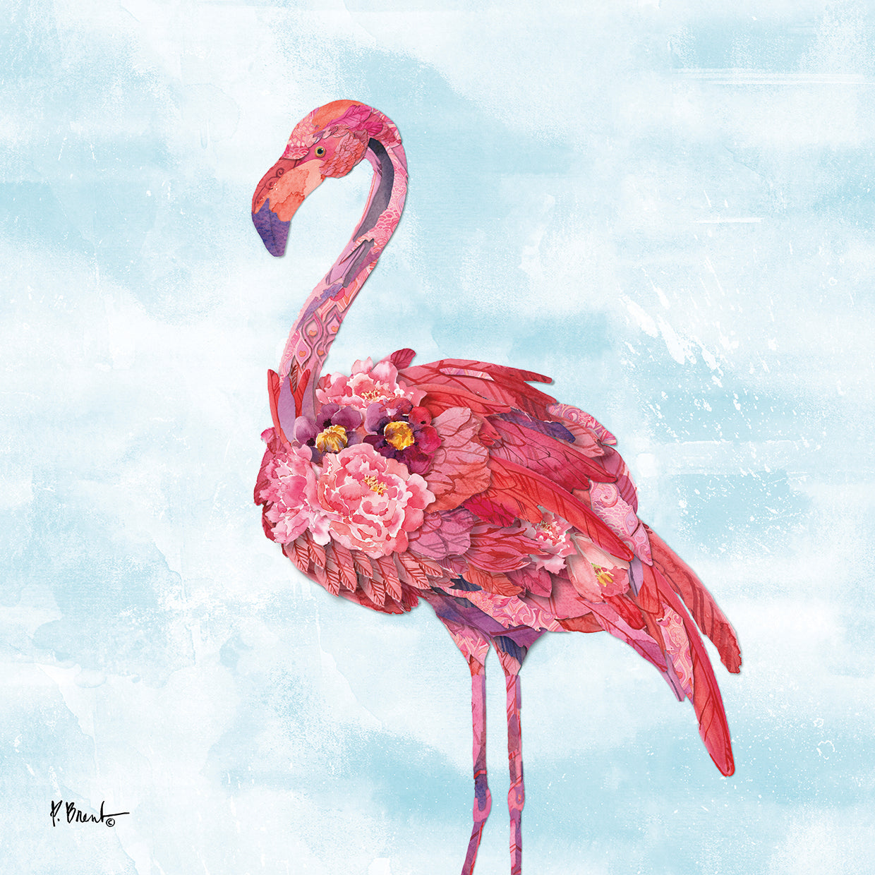 Feathered II - Blue by Paul Brent - best quality handcrafted wall art work on large canvas & framed canvas prints