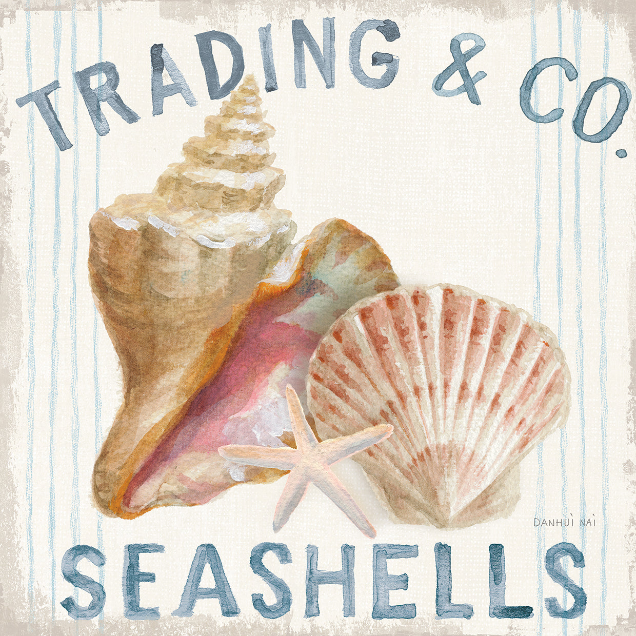 Floursack Nautical XIV by Danhui Nai - top quality wall art work on large canvas & framed canvas prints