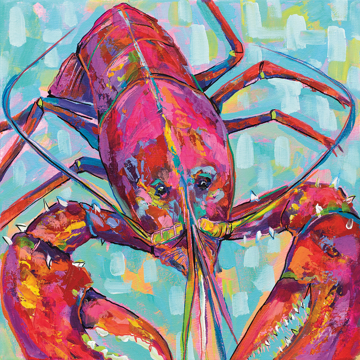 Lilly Lobster III by Jeanette Vertentes - top quality wall art work on large canvas & framed canvas prints