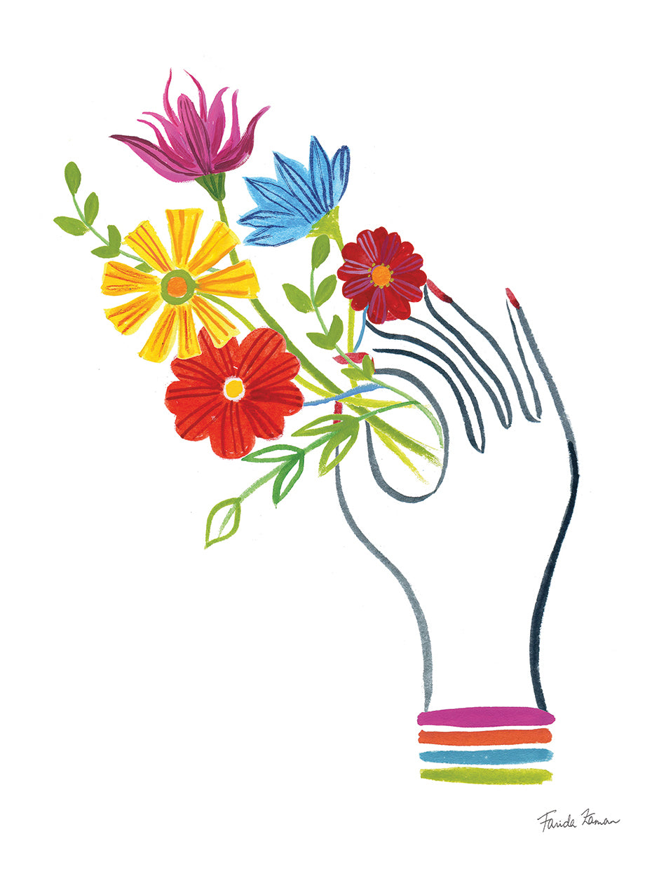Arte de la lona de la mano floral II