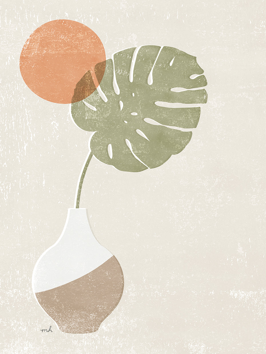 Sun Palm I by Moira Hershey - larger sizes handcrafted wall art work on large canvas & framed canvas prints