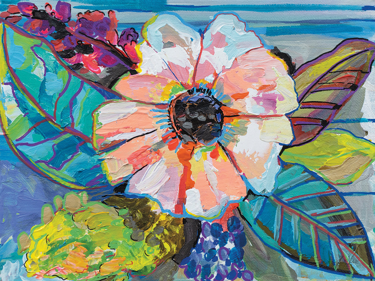 Island Flowers by Jeanette Vertentes - top quality wall art work on large canvas & framed canvas prints