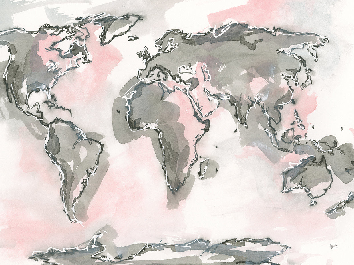Arte de la lona del rubor del mapa del mundo