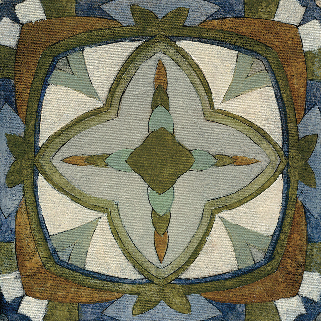 Old World Tile X by Silvia Vassileva - handcrafted wall art work on large canvas & framed canvas prints, made to order