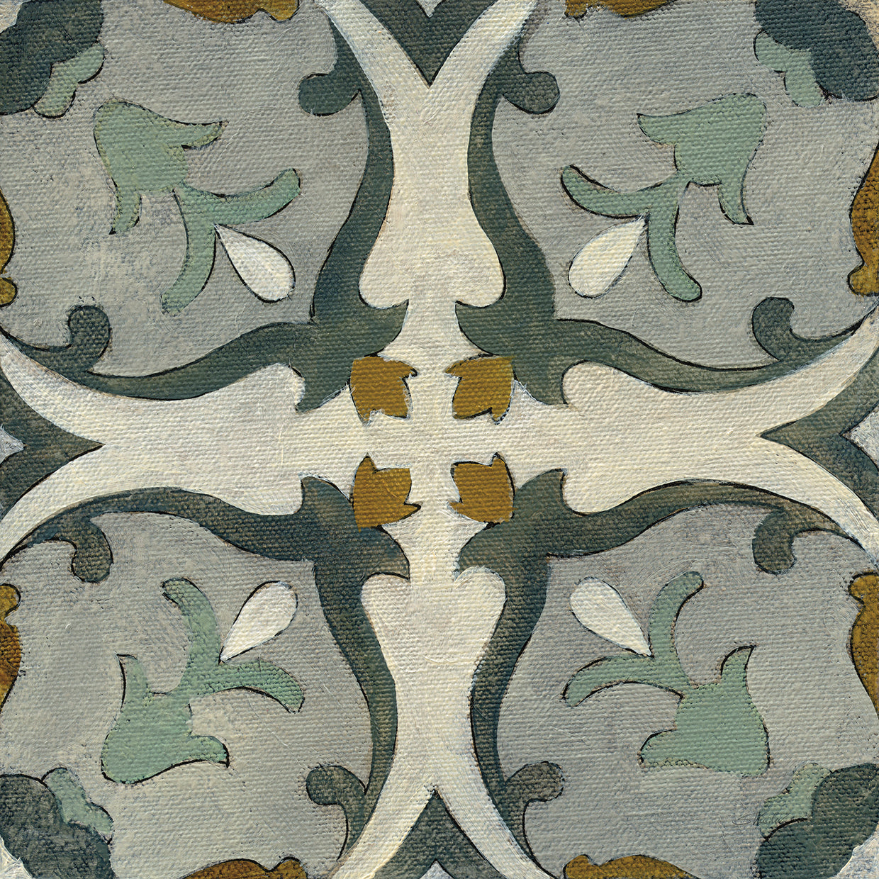 Old World Tile III by Silvia Vassileva - lowest price wall art work on large canvas & framed canvas prints