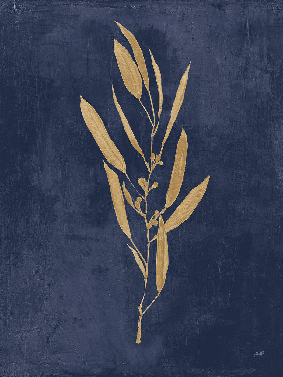 Botanical Study I Gold Navy