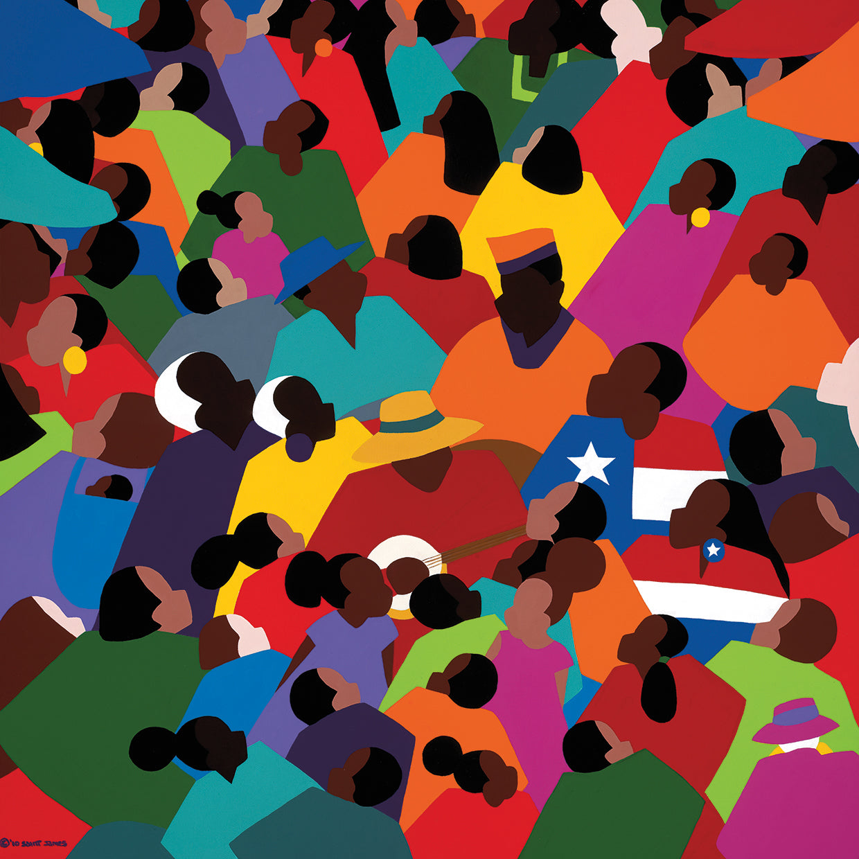 Crowds gather to commemorate a day of true freedom for all in this heartwarming Juneteenth canvas print by Synthia SAINT JAMES