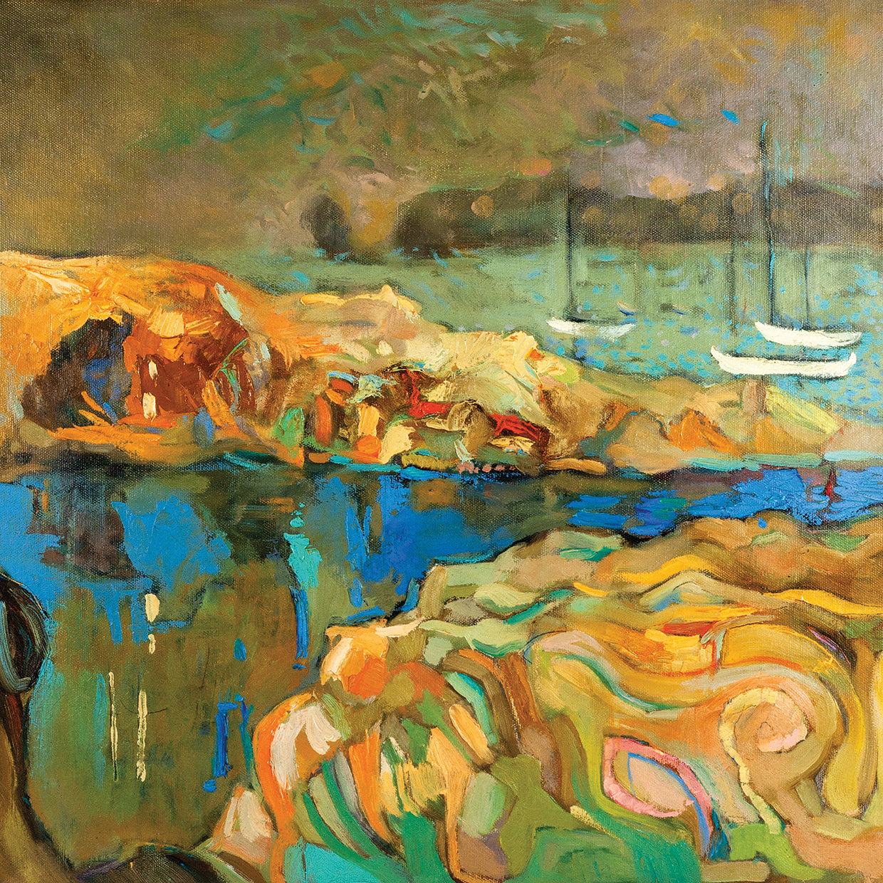 Un arte de lienzo de reflexión abstracta