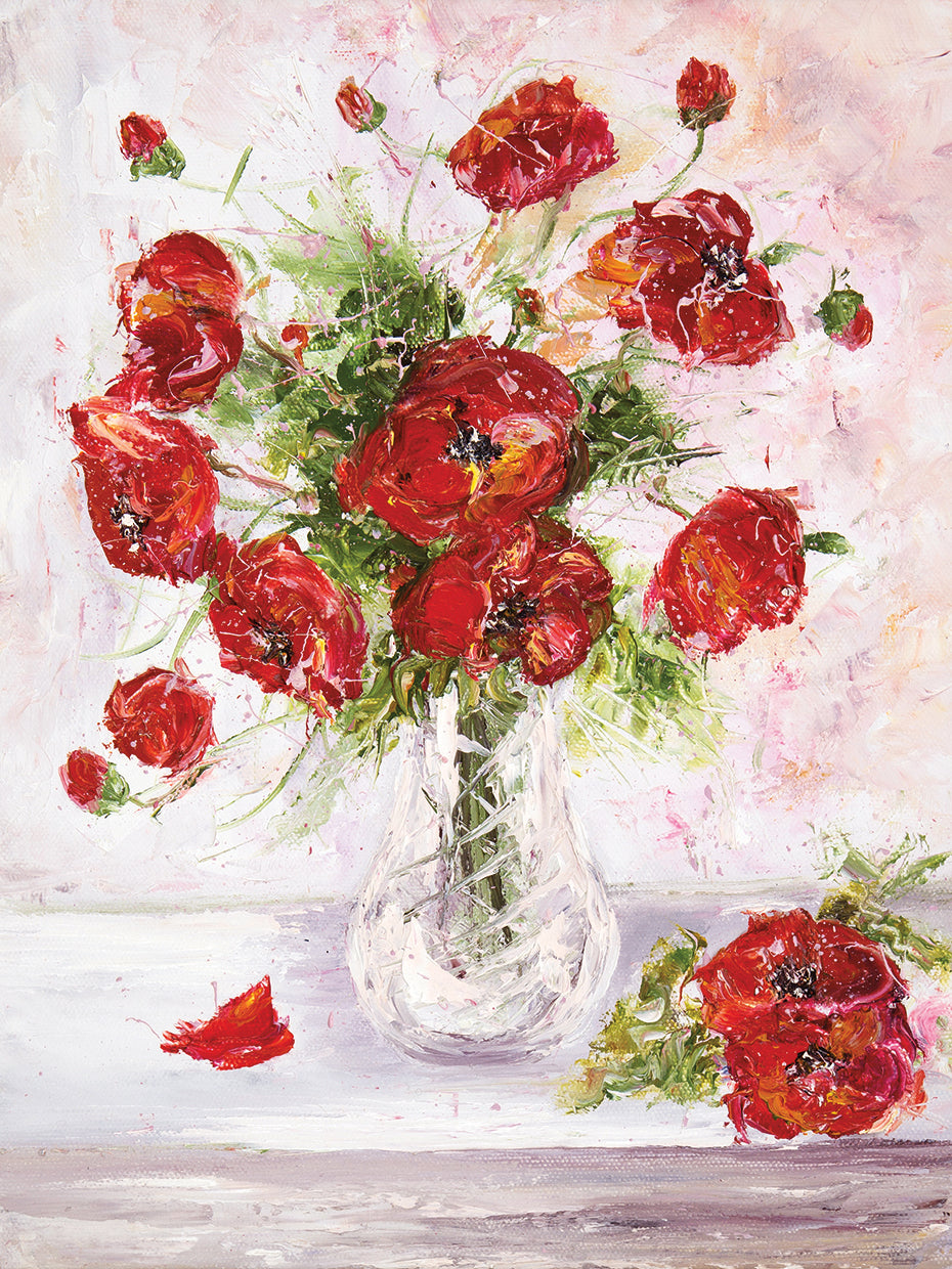Listo para el arte de la lona de las amapolas