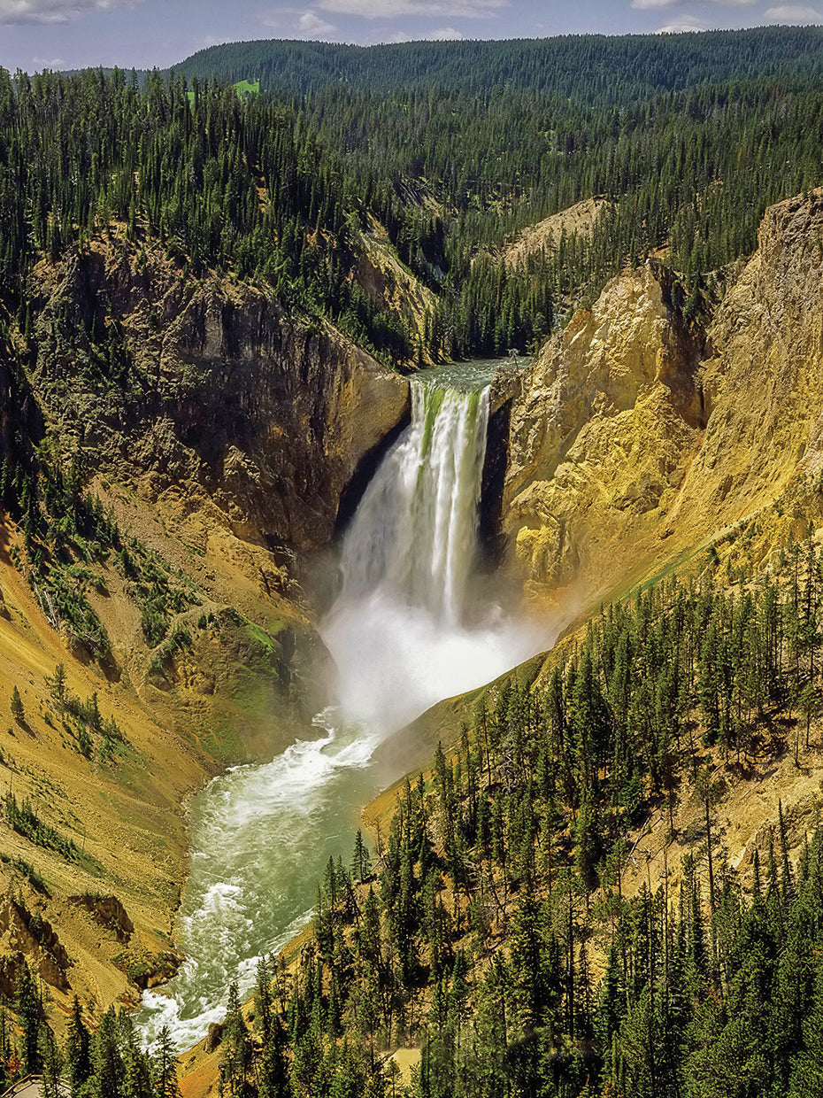 Arte de la lona de la cascada de Yellowstone