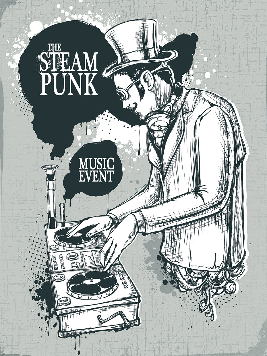 Arte de la lona de DJ Steampunk