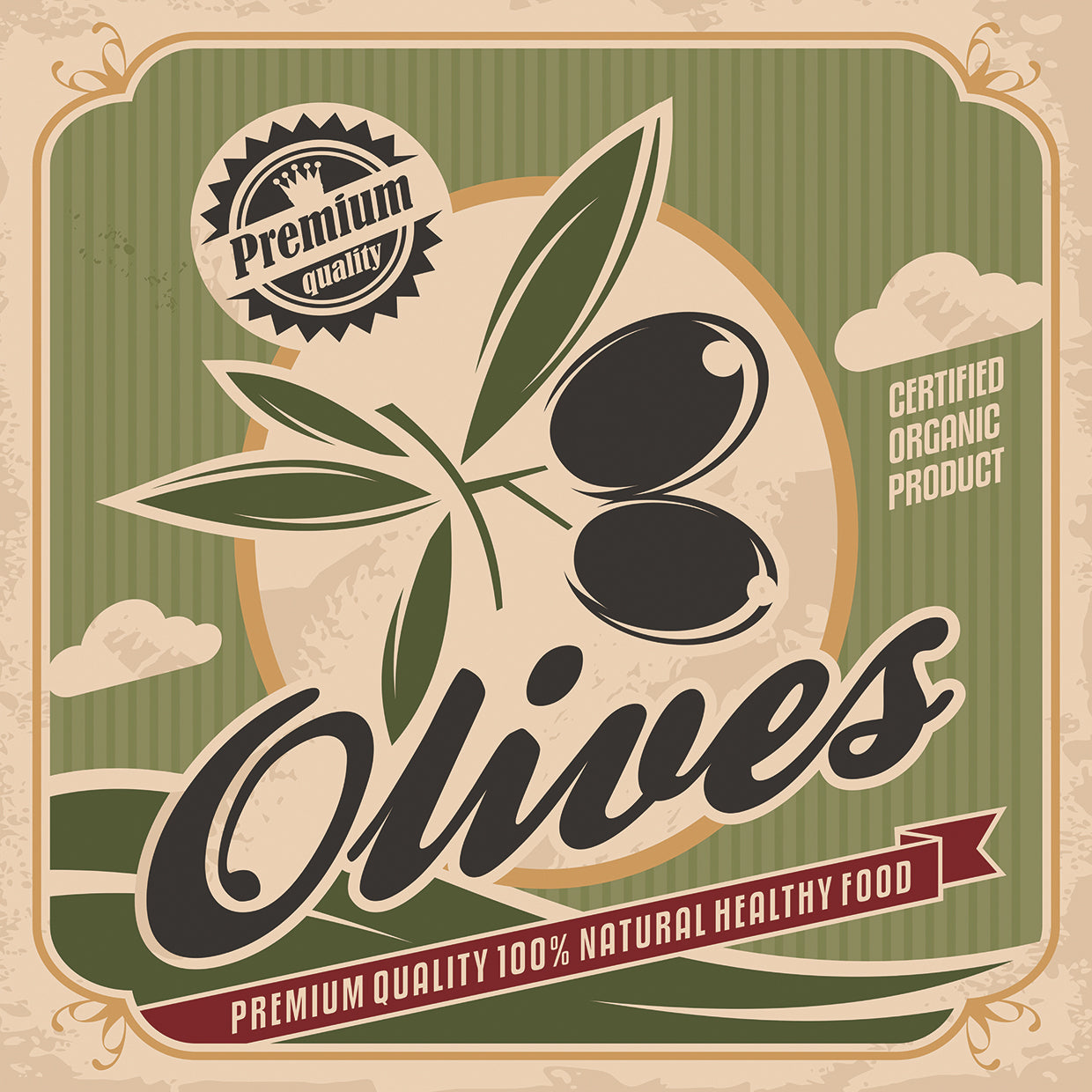 Vintage Olives Poster
