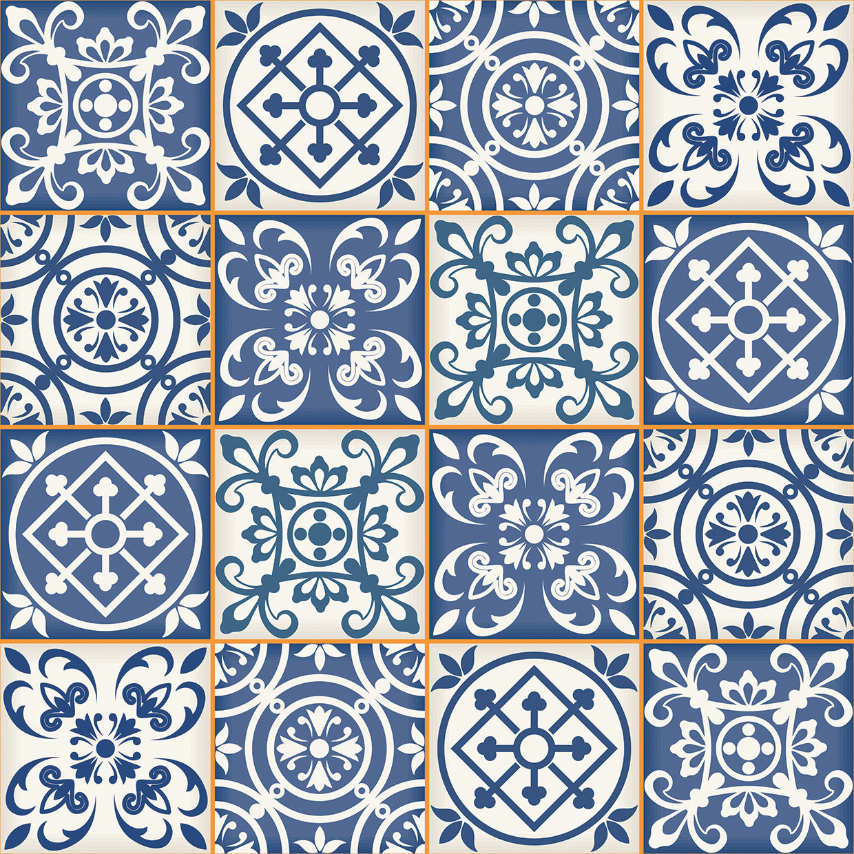 Lienzo Marruecos en azul y blanco