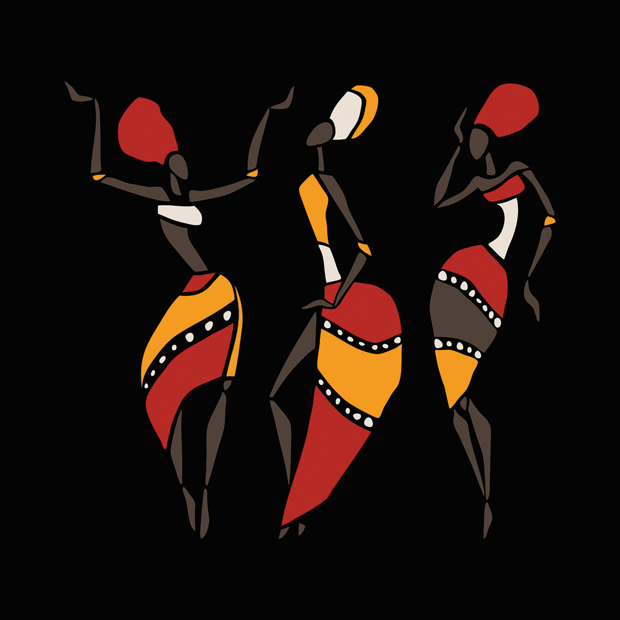 Arte de la lona de los bailarines del claro de luna