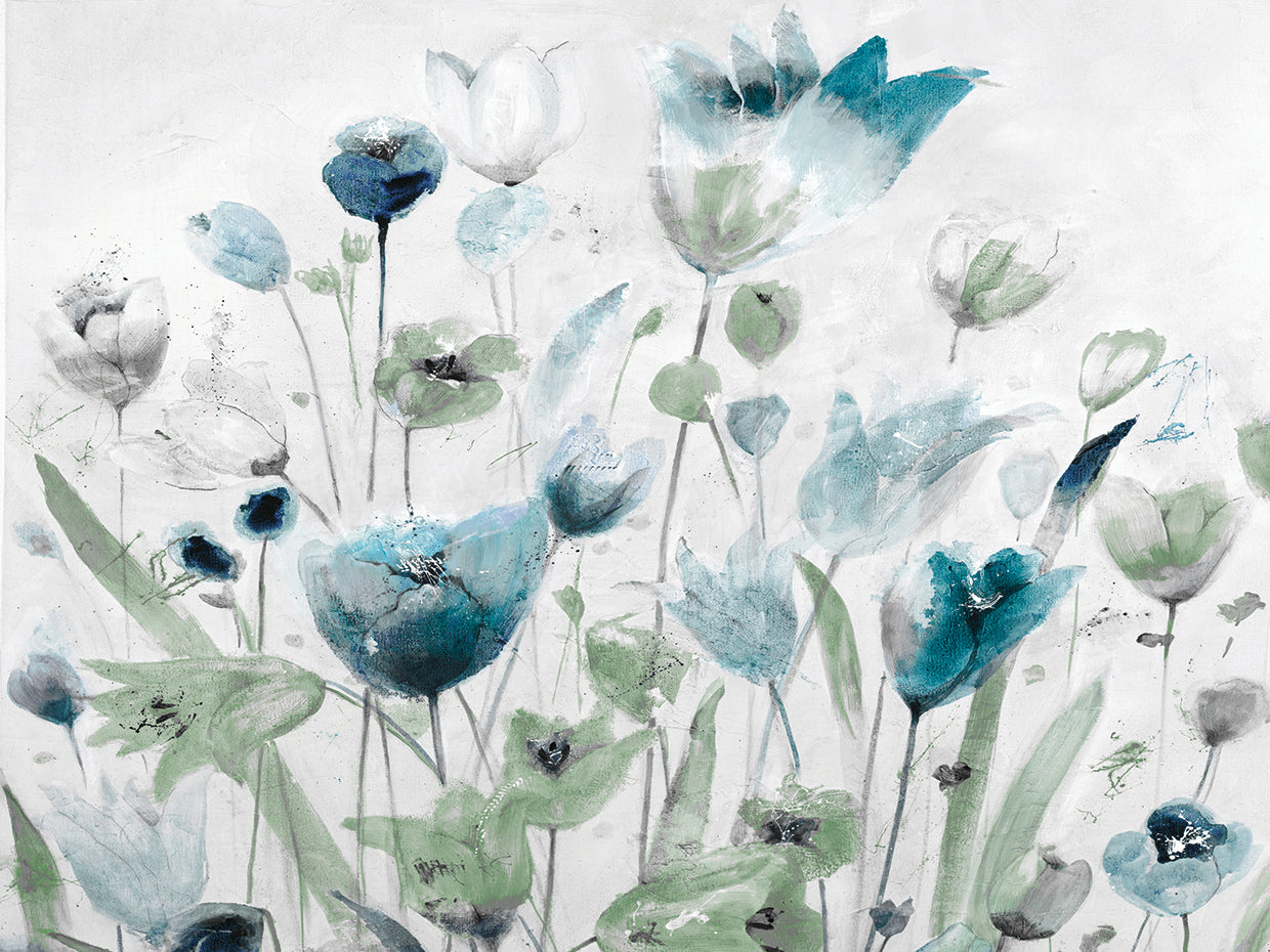 Creamy Blues by Jill Martin - larger sizes handcrafted wall art work on large canvas & framed canvas prints