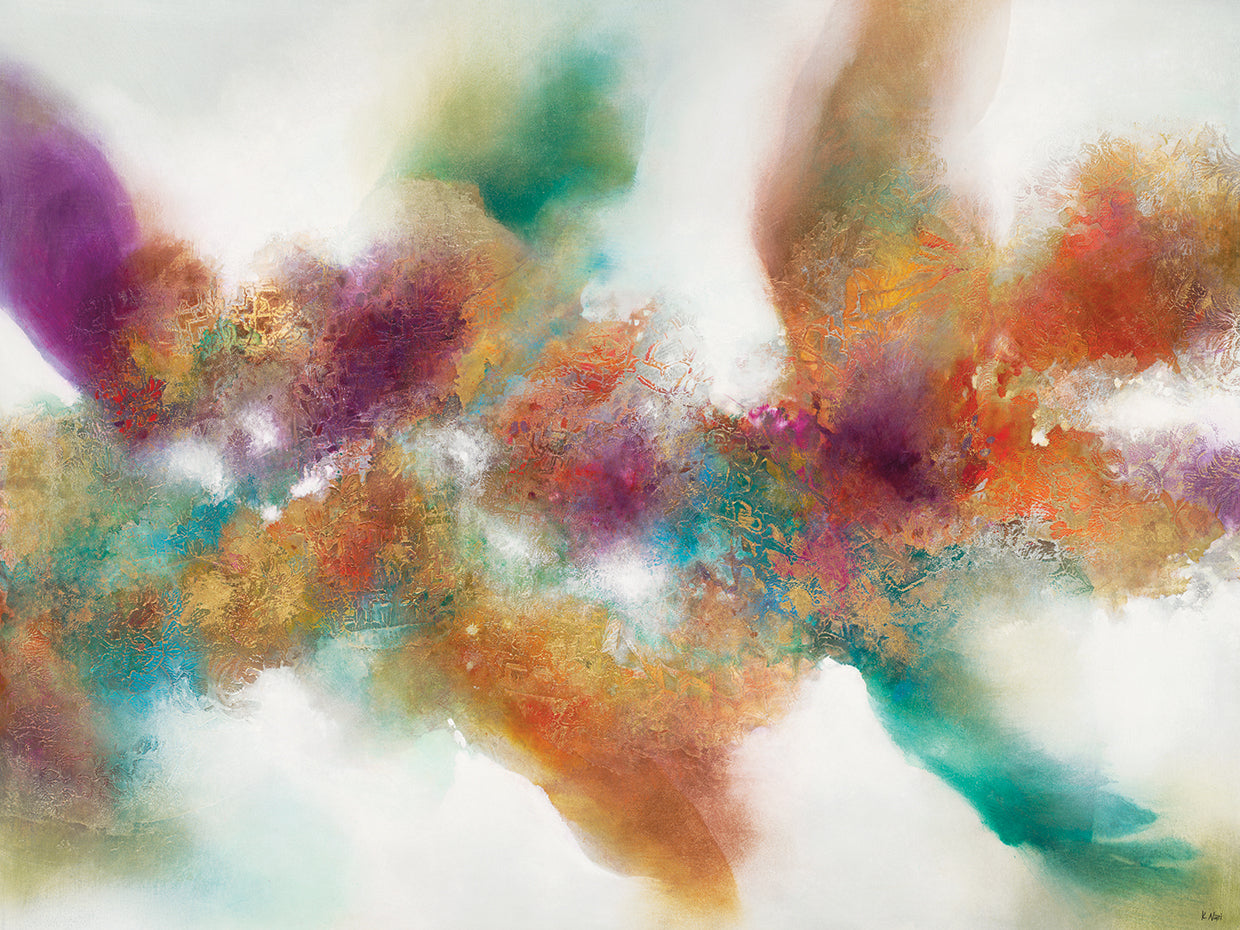 Amber Blossoms by K. Nari - best quality handcrafted wall art work on large canvas & framed canvas prints