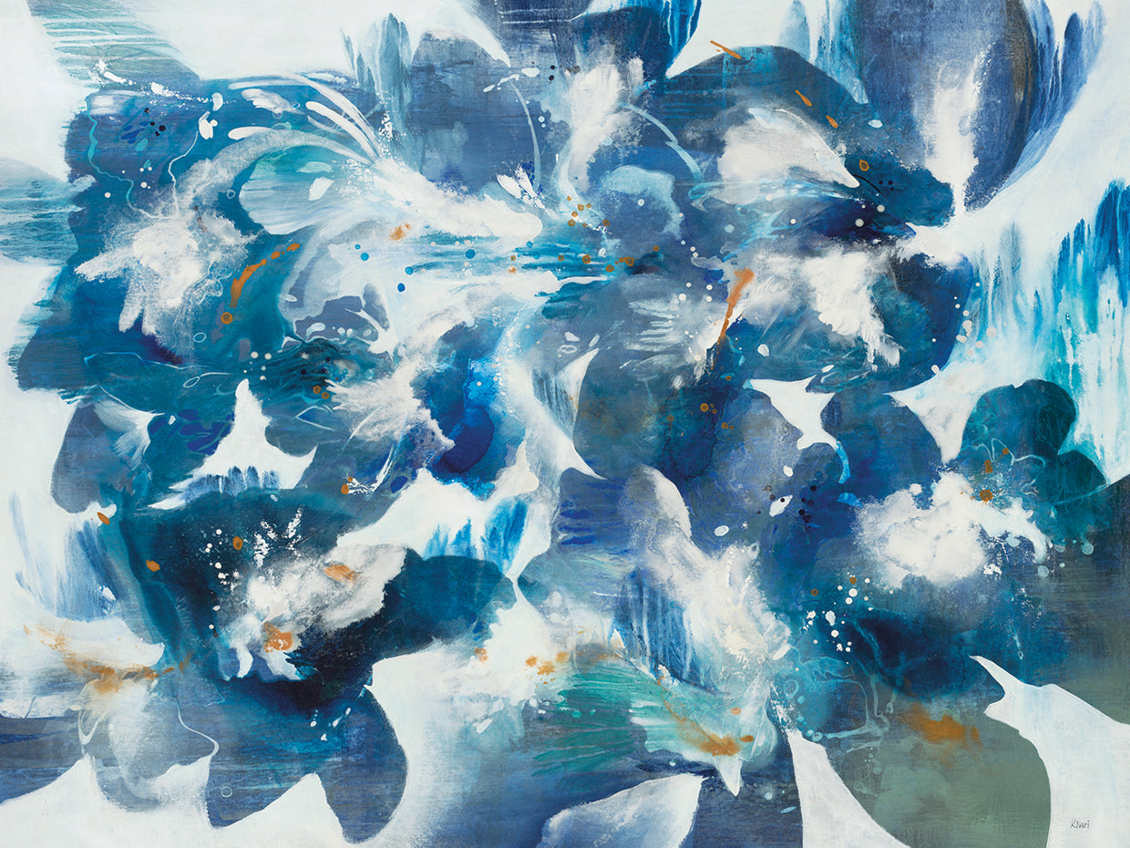 Blue Velveteen by K. Nari - larger sizes handcrafted wall art work on large canvas & framed canvas prints