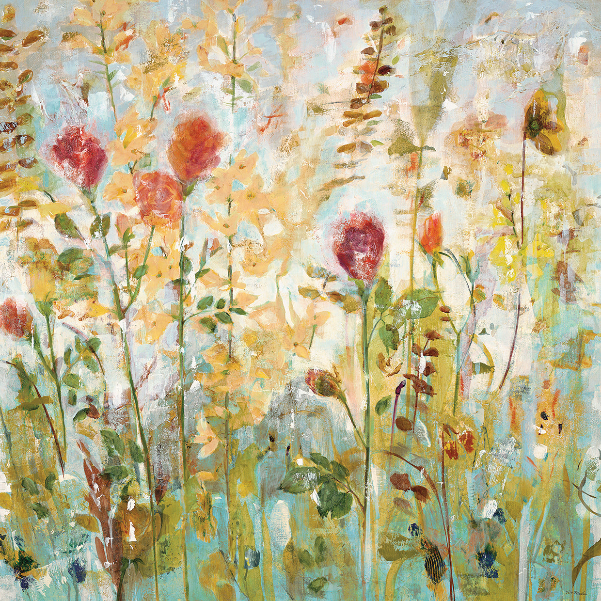 Wild flower Garden by Jill Martin - top quality wall art work on large canvas & framed canvas prints