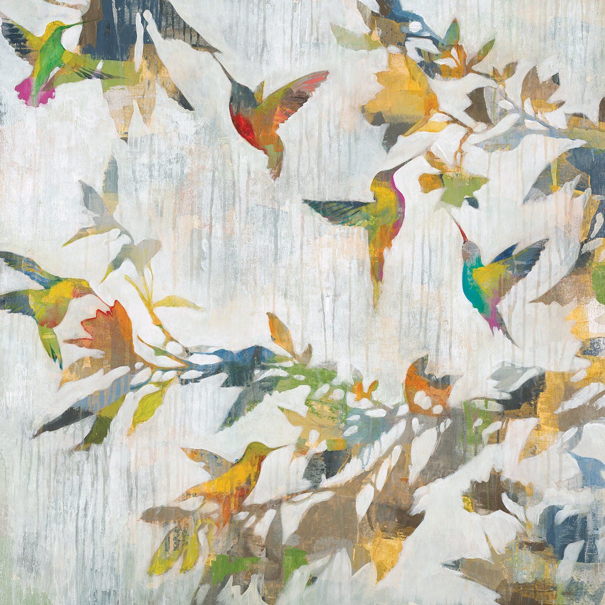 Garden Party by Liz Jardine - larger sizes handcrafted wall art work on large canvas & framed canvas prints