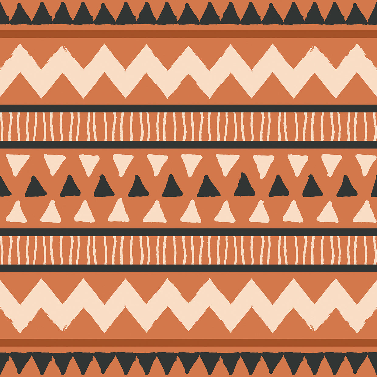 Arte tribal de la lona del modelo de la puesta del sol