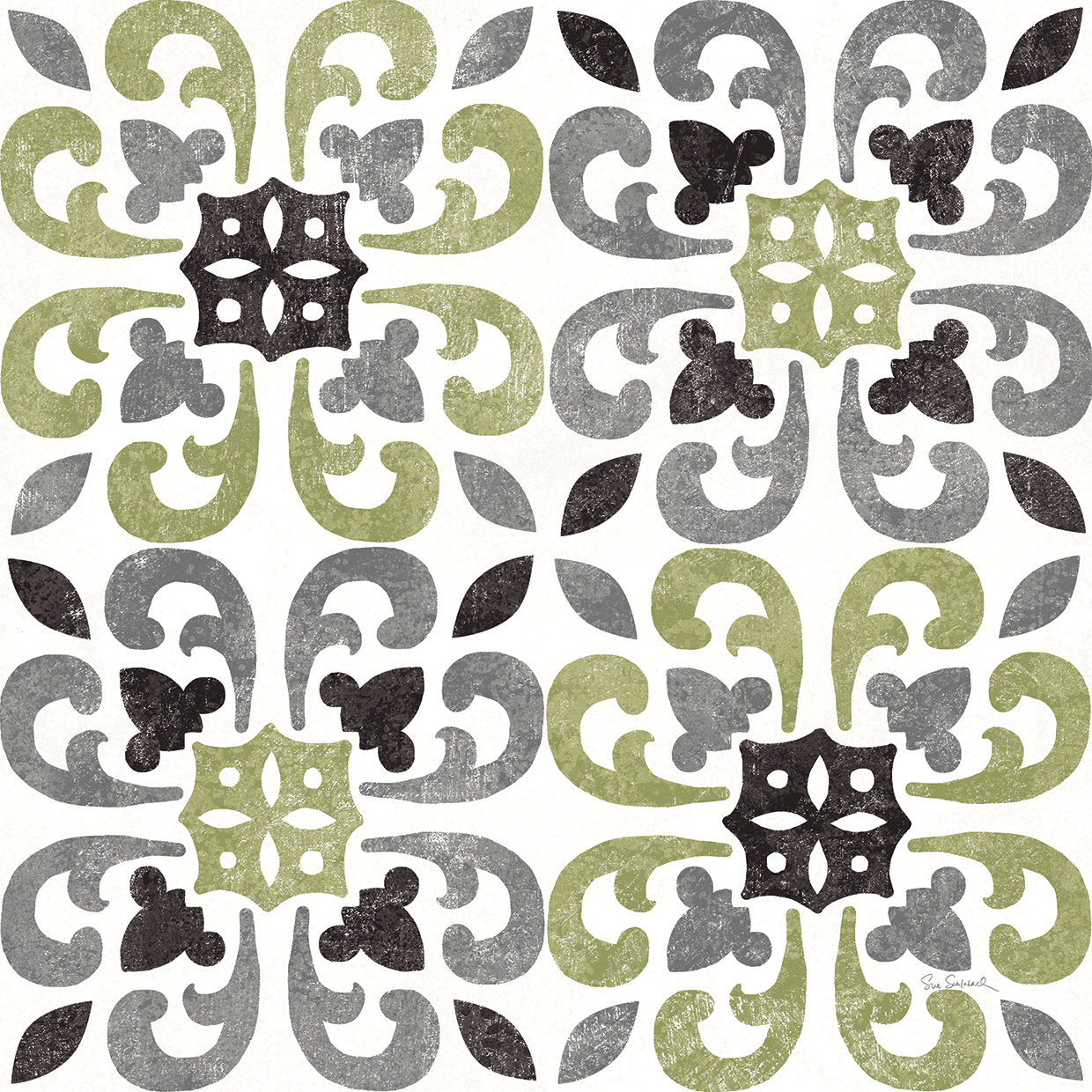 Classic Citrus Pattern IV Black