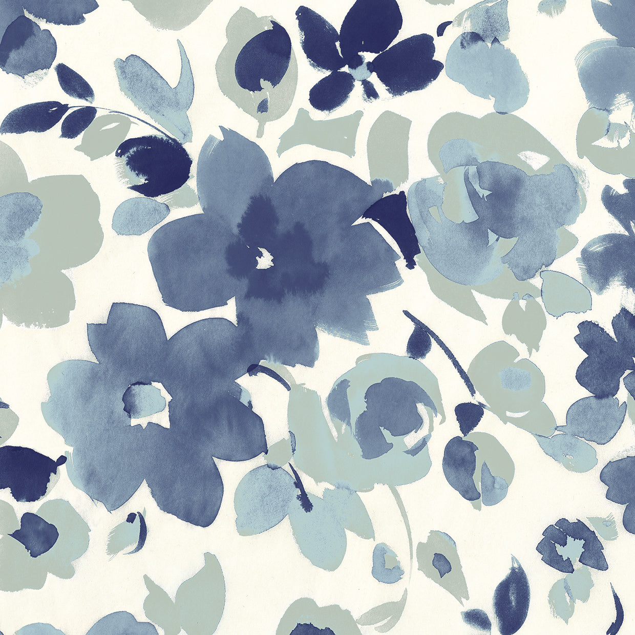 Arte en lienzo Florales azules suaves II