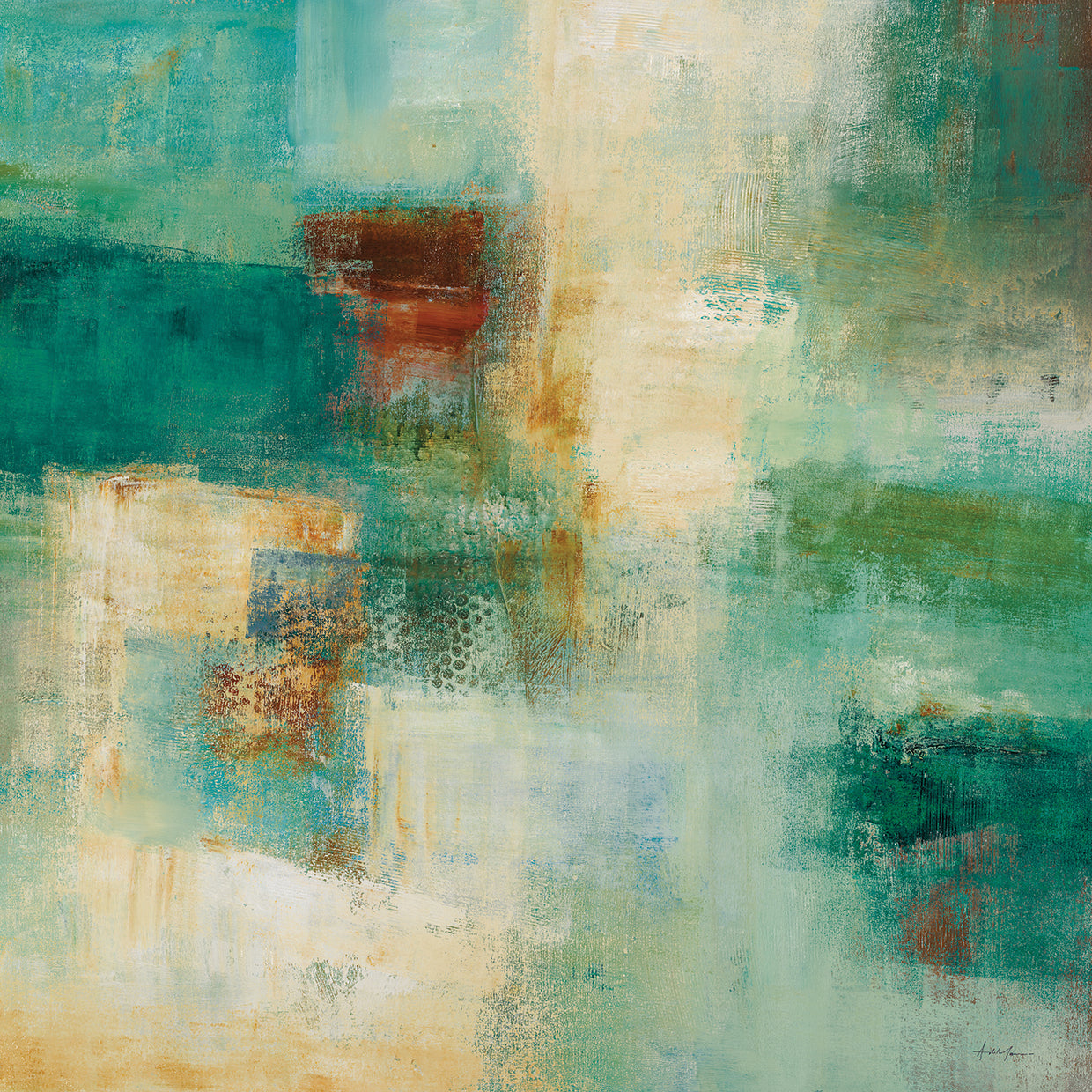 Abstract I by Simon Addyman is a colorful and painterly abstract painting printed on canvas or framed canvas