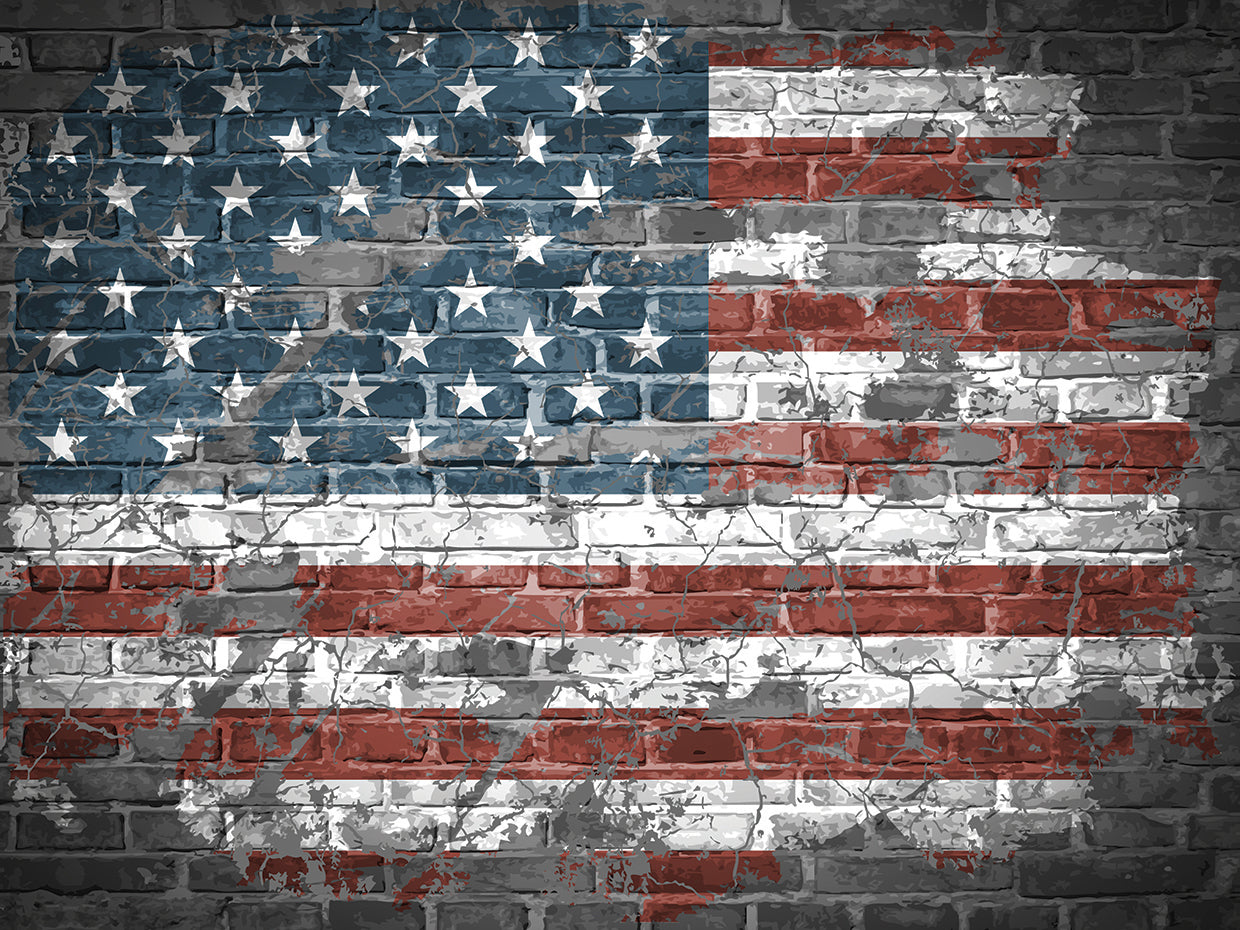 Brick Wall American Flag