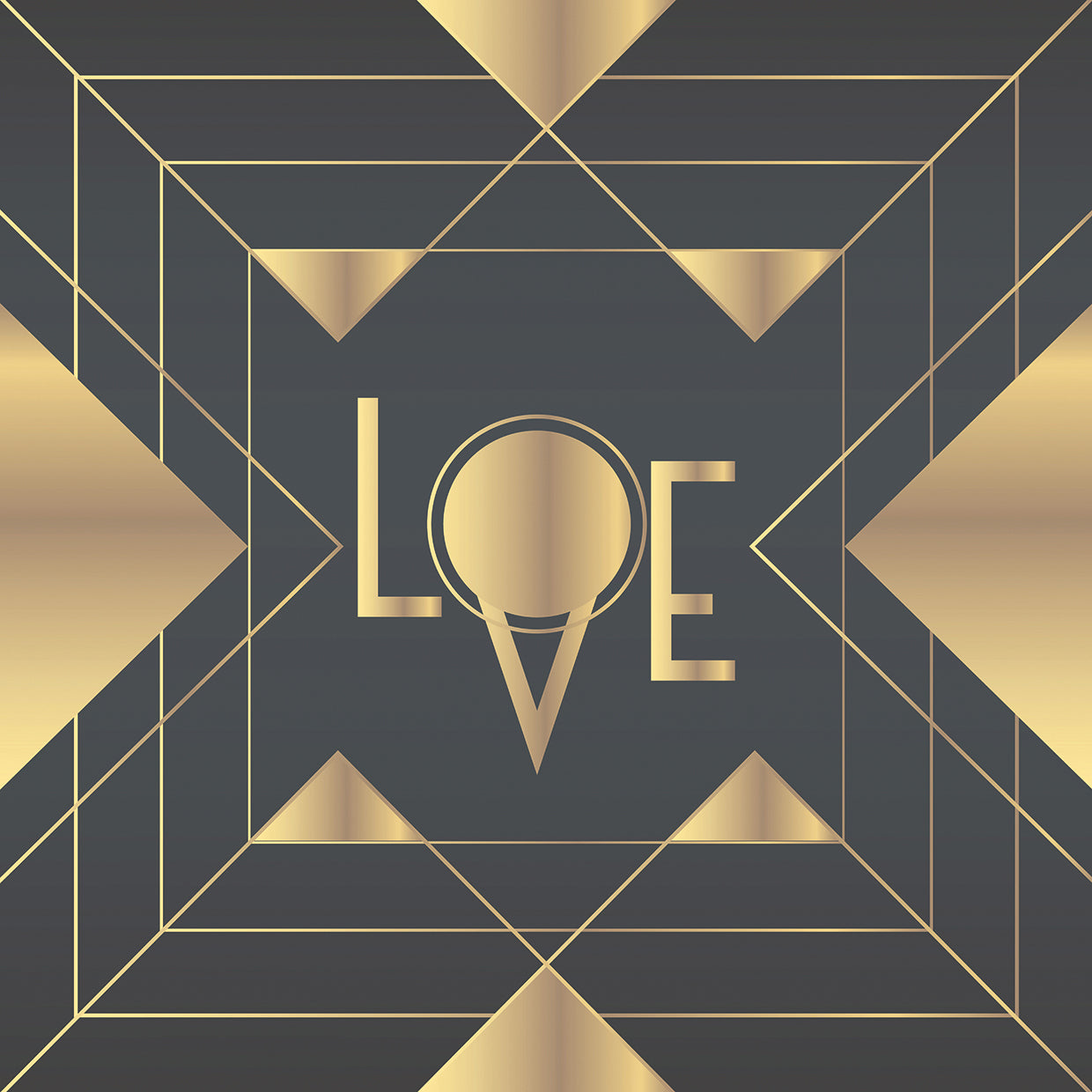 Art Deco Love in Gold and Black