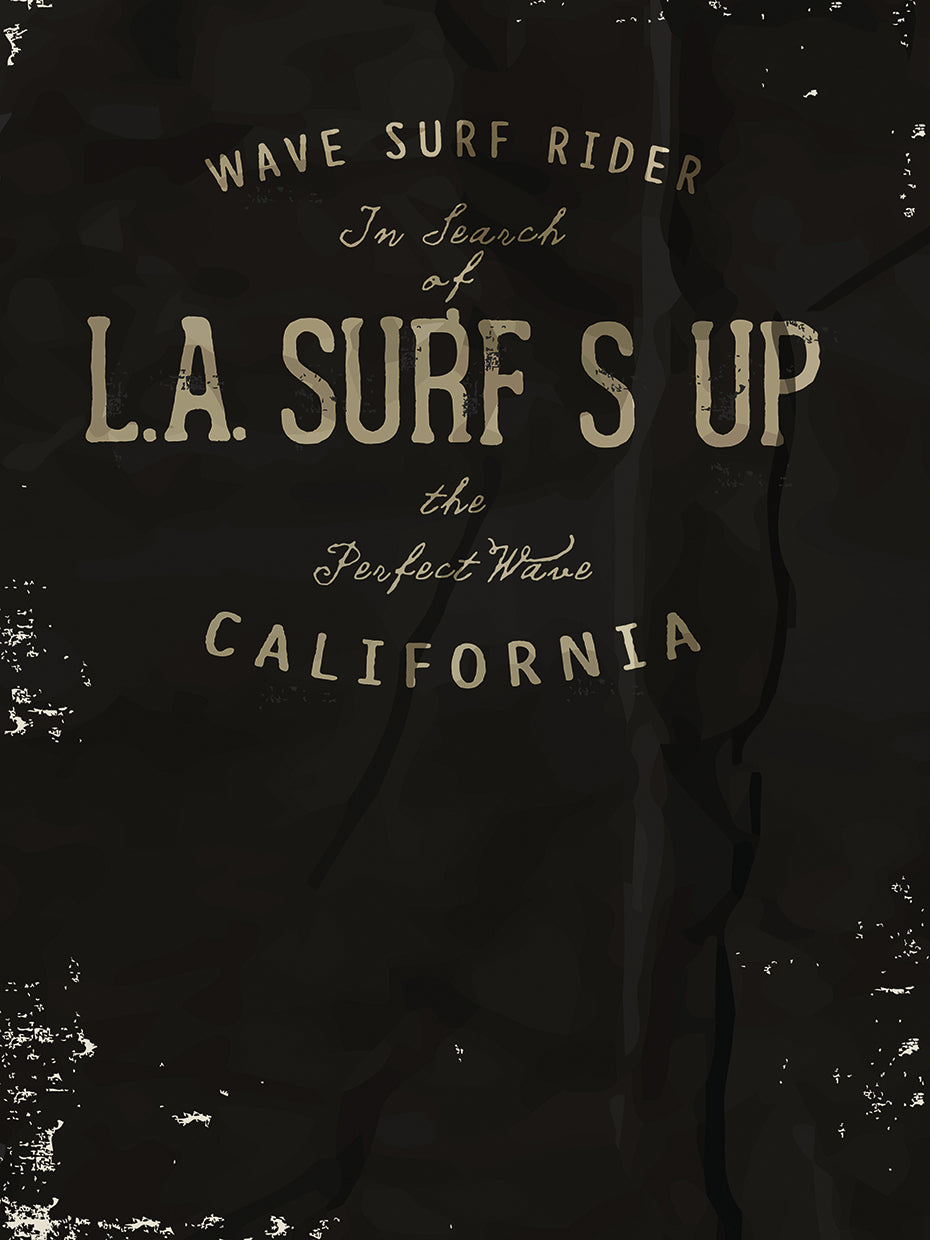 Black Wave Surfing Poster
