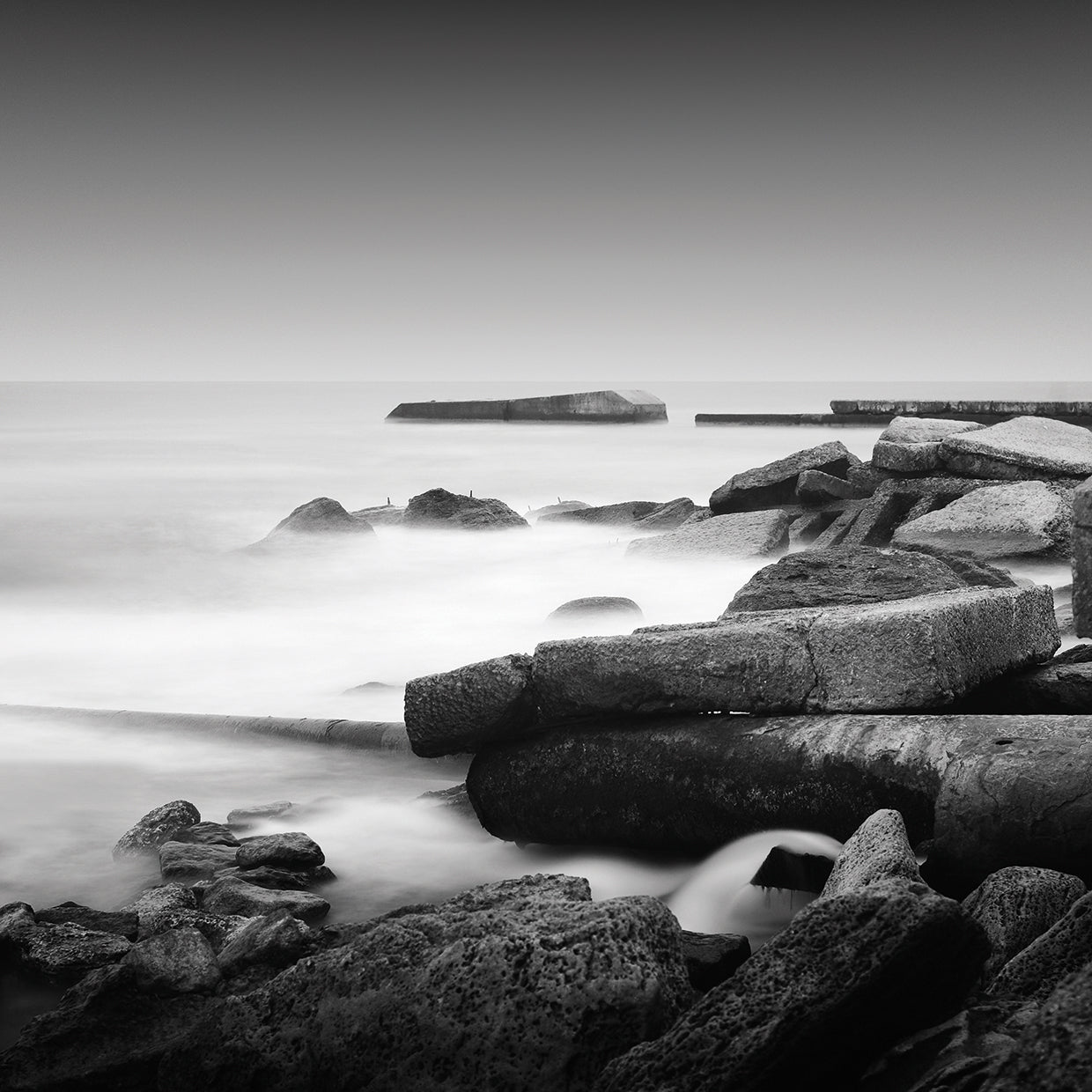 Arte de lienzo de cantos rodados lisos del mar negro