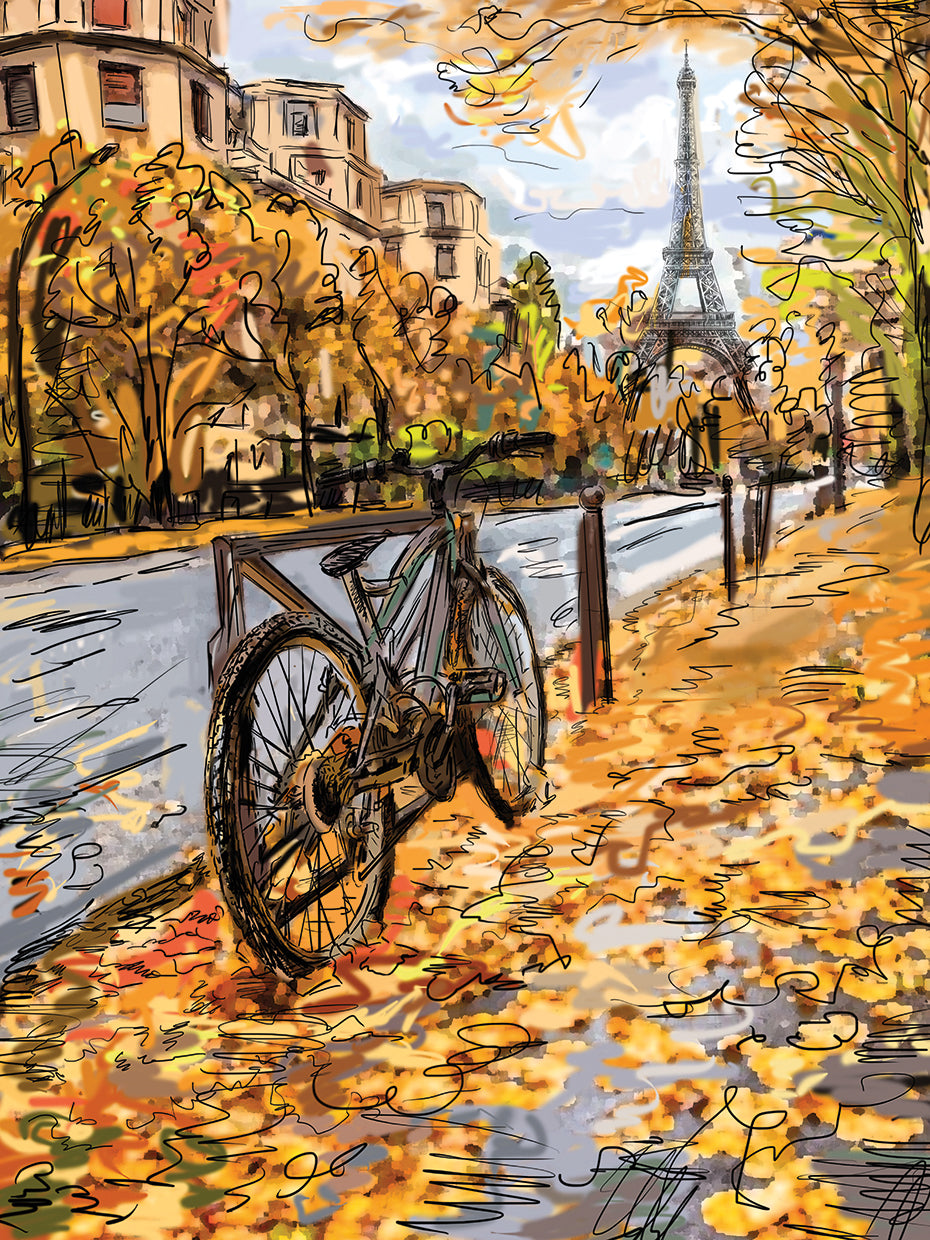 Cuadro en lienzo El otoño llega a París