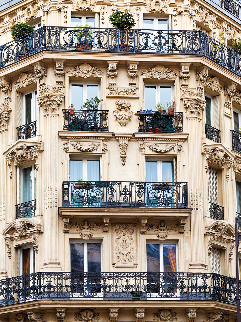 Balcones de París vestidos de azul Lienzo