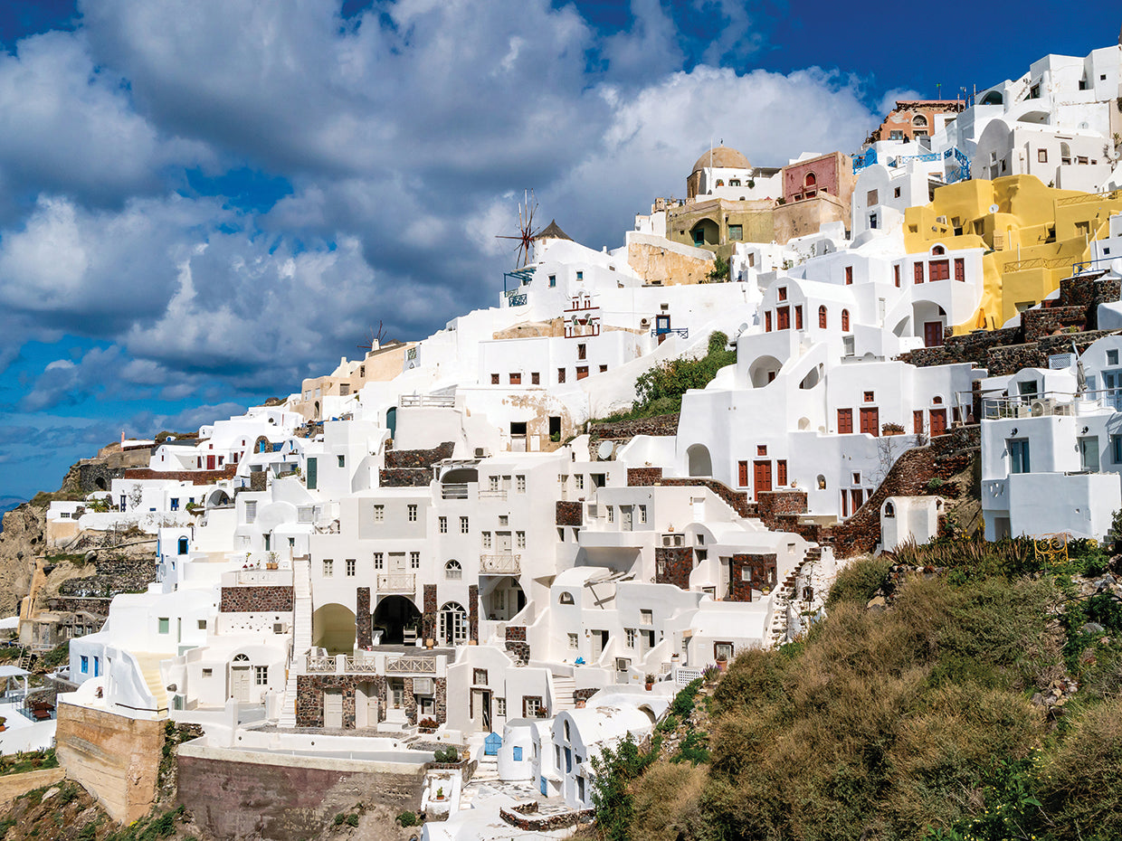 Classic Greek Santorini Hillside