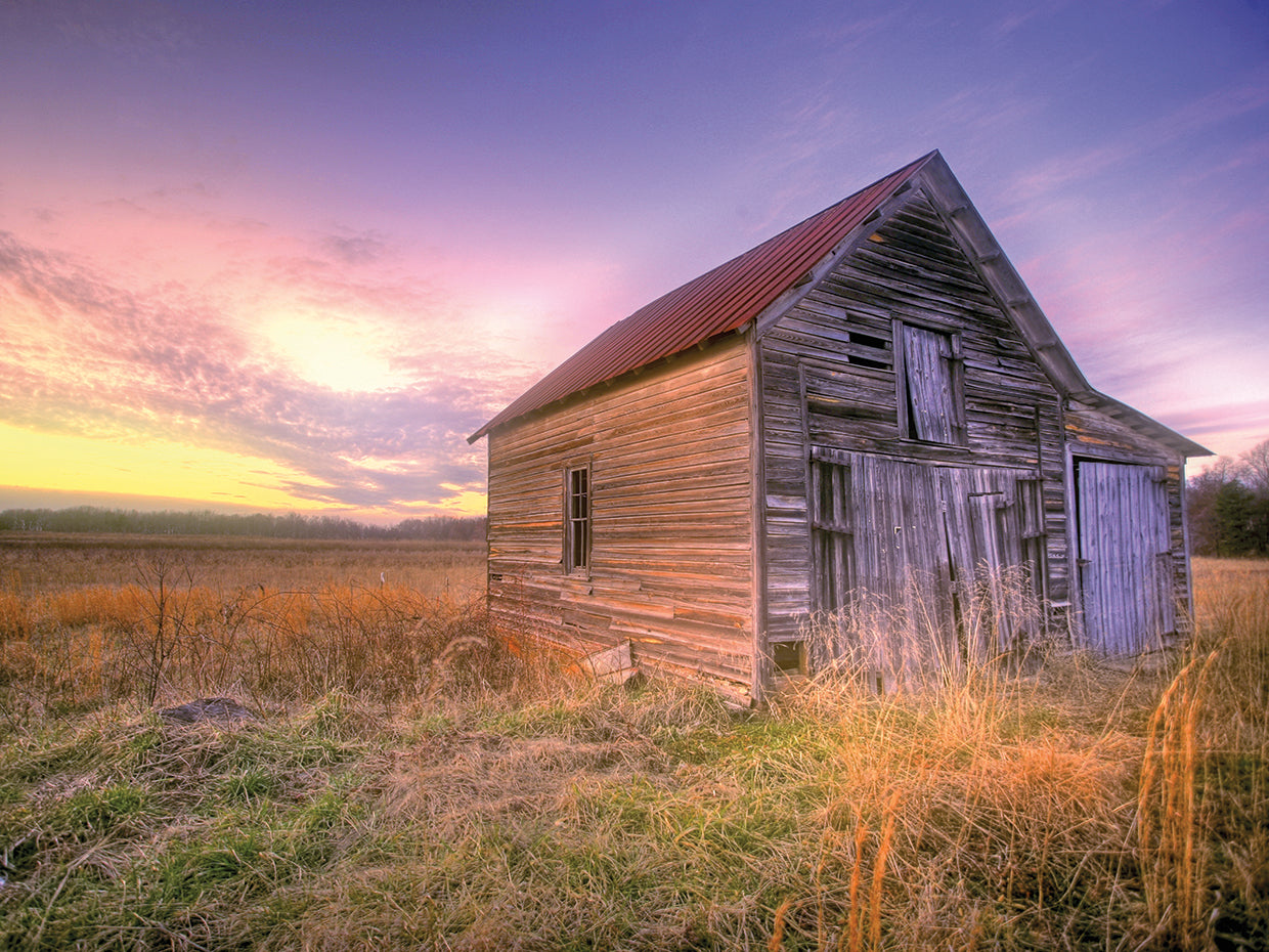 Glowing Greys Sunset Barn